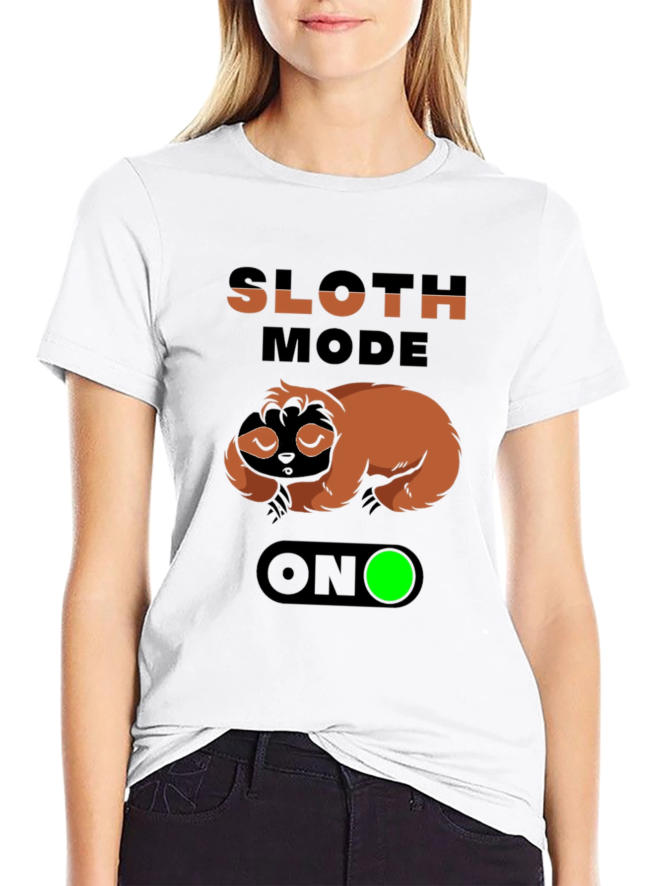 Sloth Mode ON Graphic Tee - Relaxed & Funny