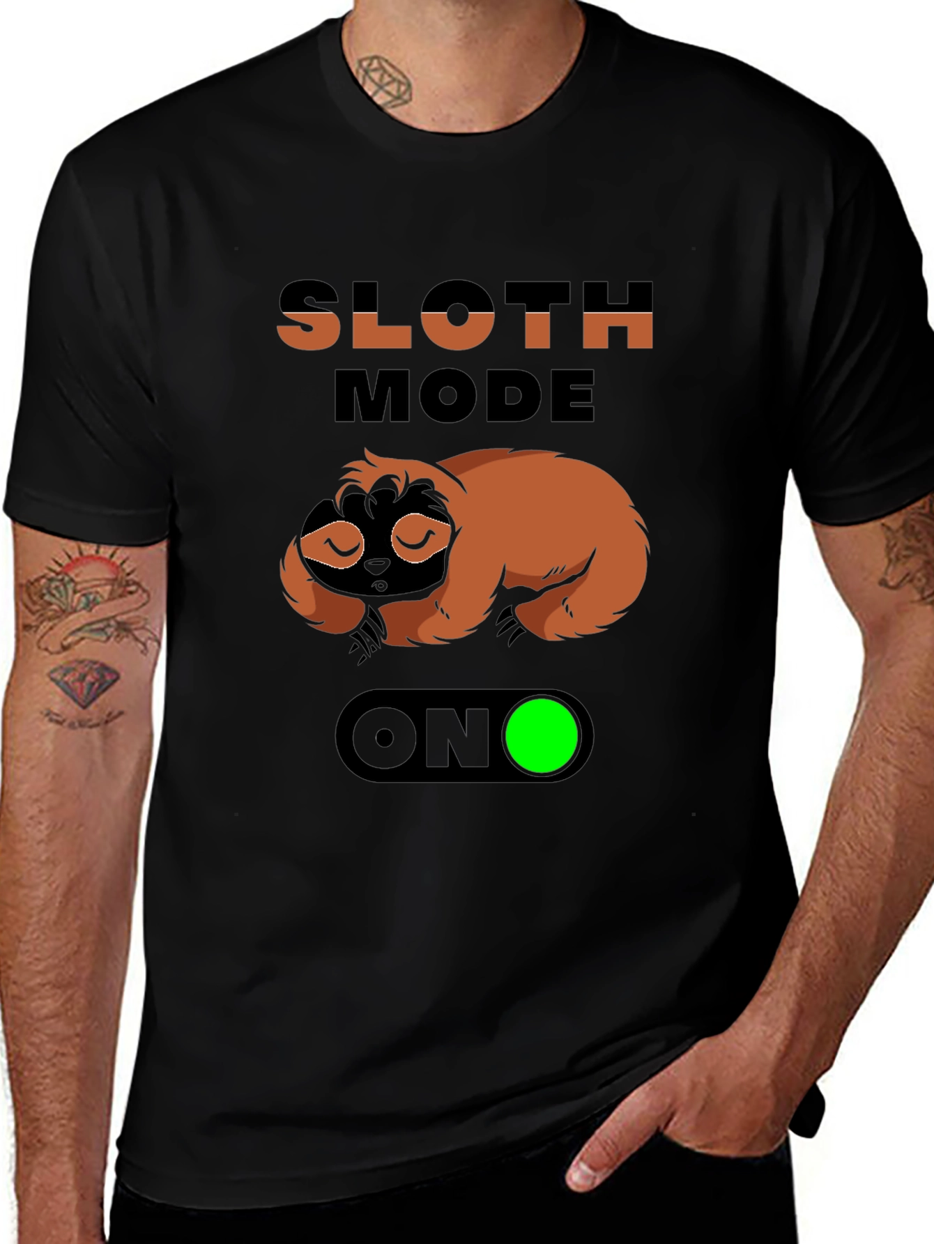 Sloth Mode ON Graphic Tee - Relaxed & Funny