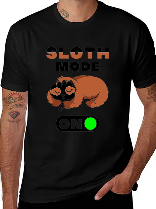 Sloth Mode ON Graphic Tee - Relaxed & Funny