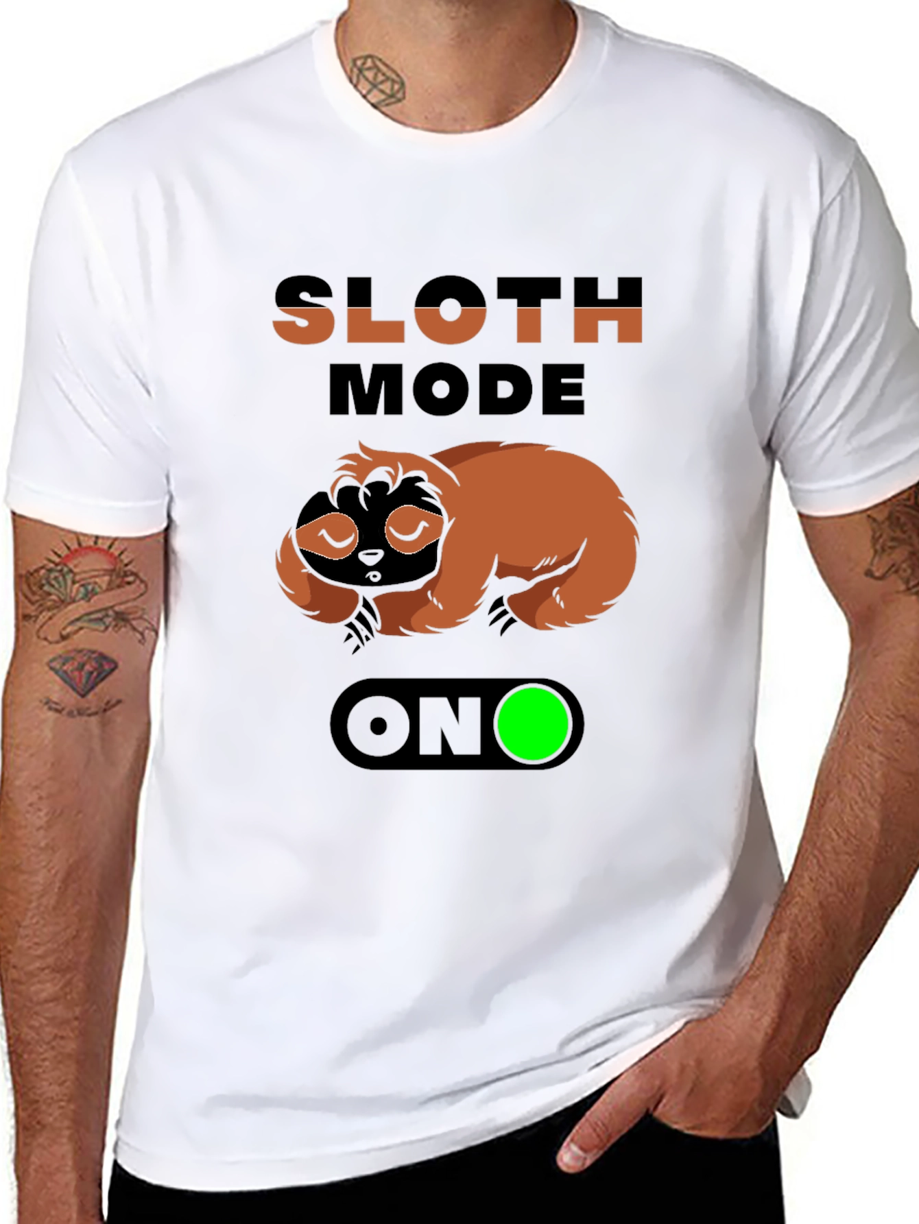 Sloth Mode ON Graphic Tee - Relaxed & Funny