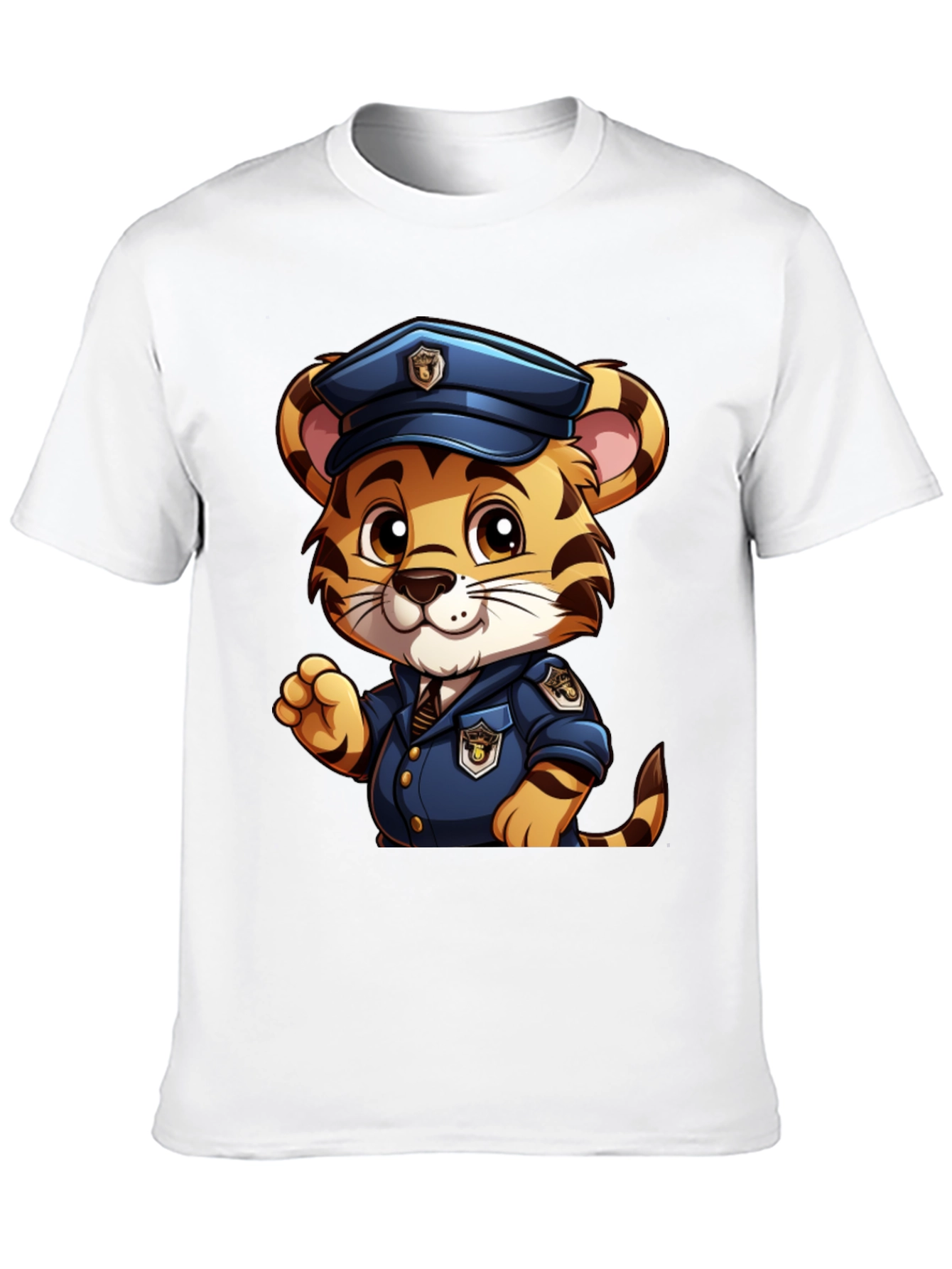 Tiger Police T-Shirt - Cartoon Design