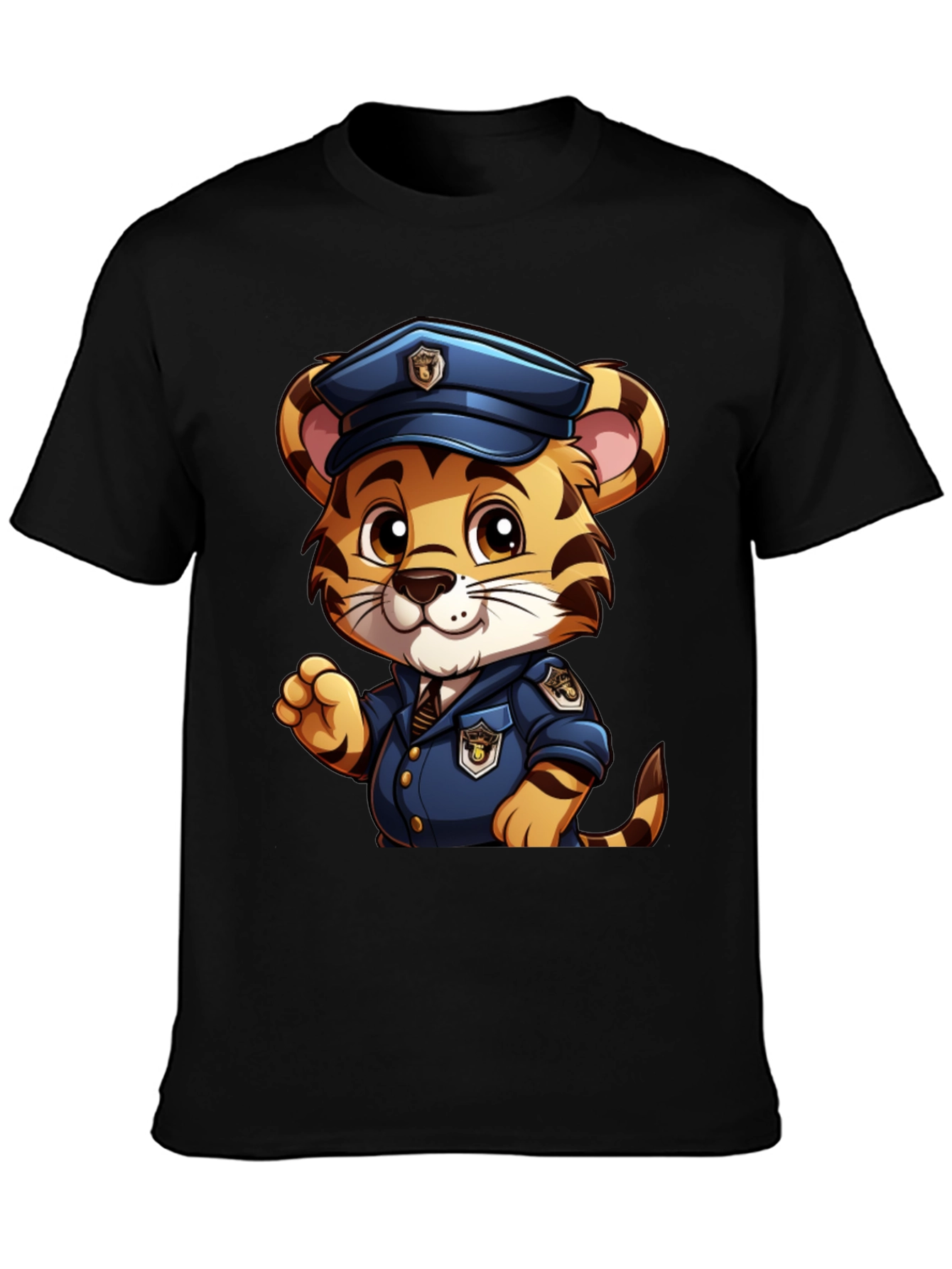 Tiger Police T-Shirt - Cartoon Design