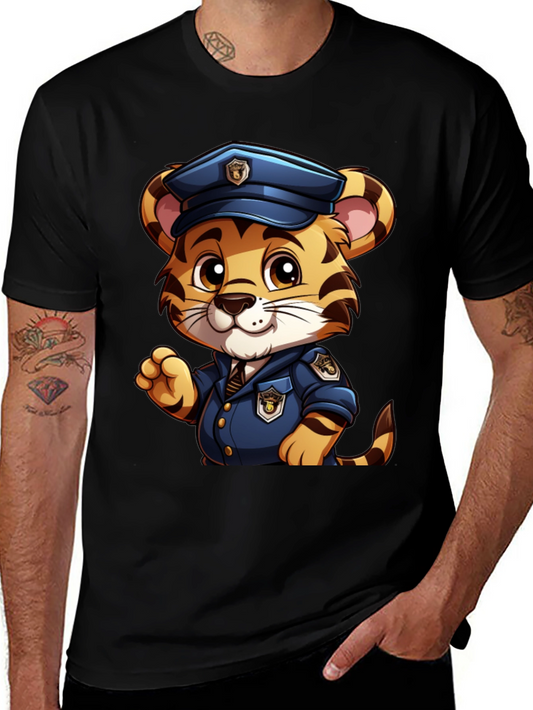 Tiger Police T-Shirt - Cartoon Design