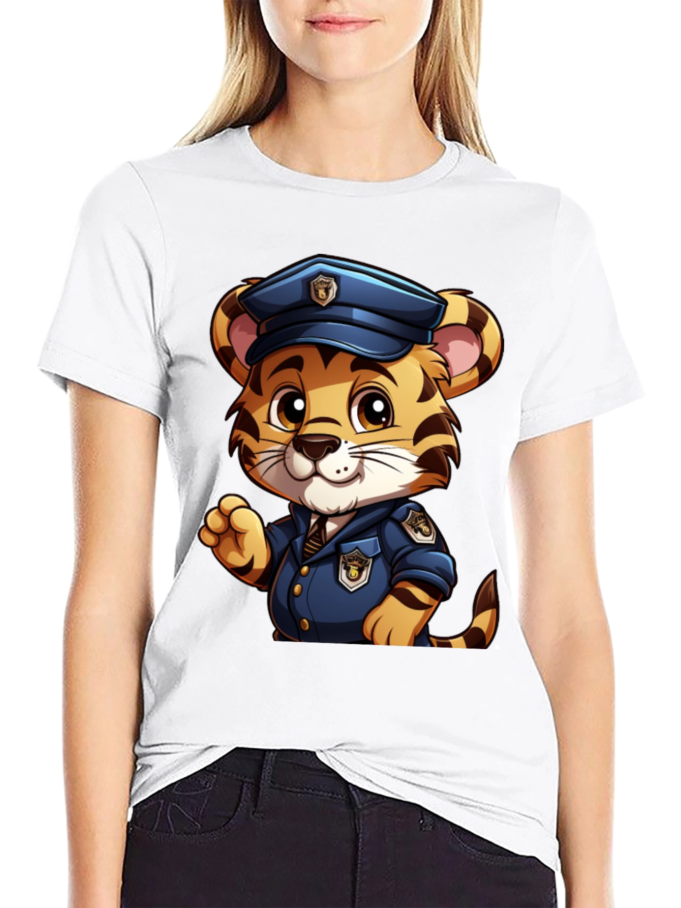 Tiger Police T-Shirt - Cartoon Design