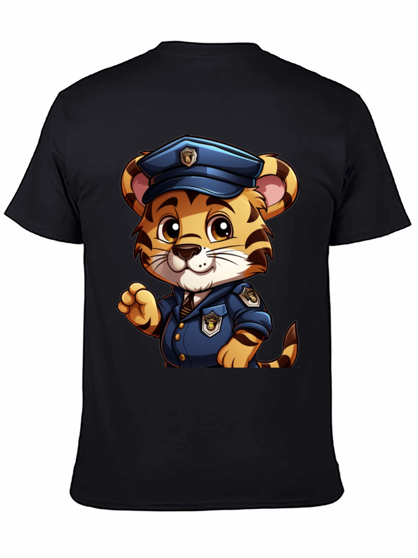 Tiger Police T-Shirt - Cartoon Design