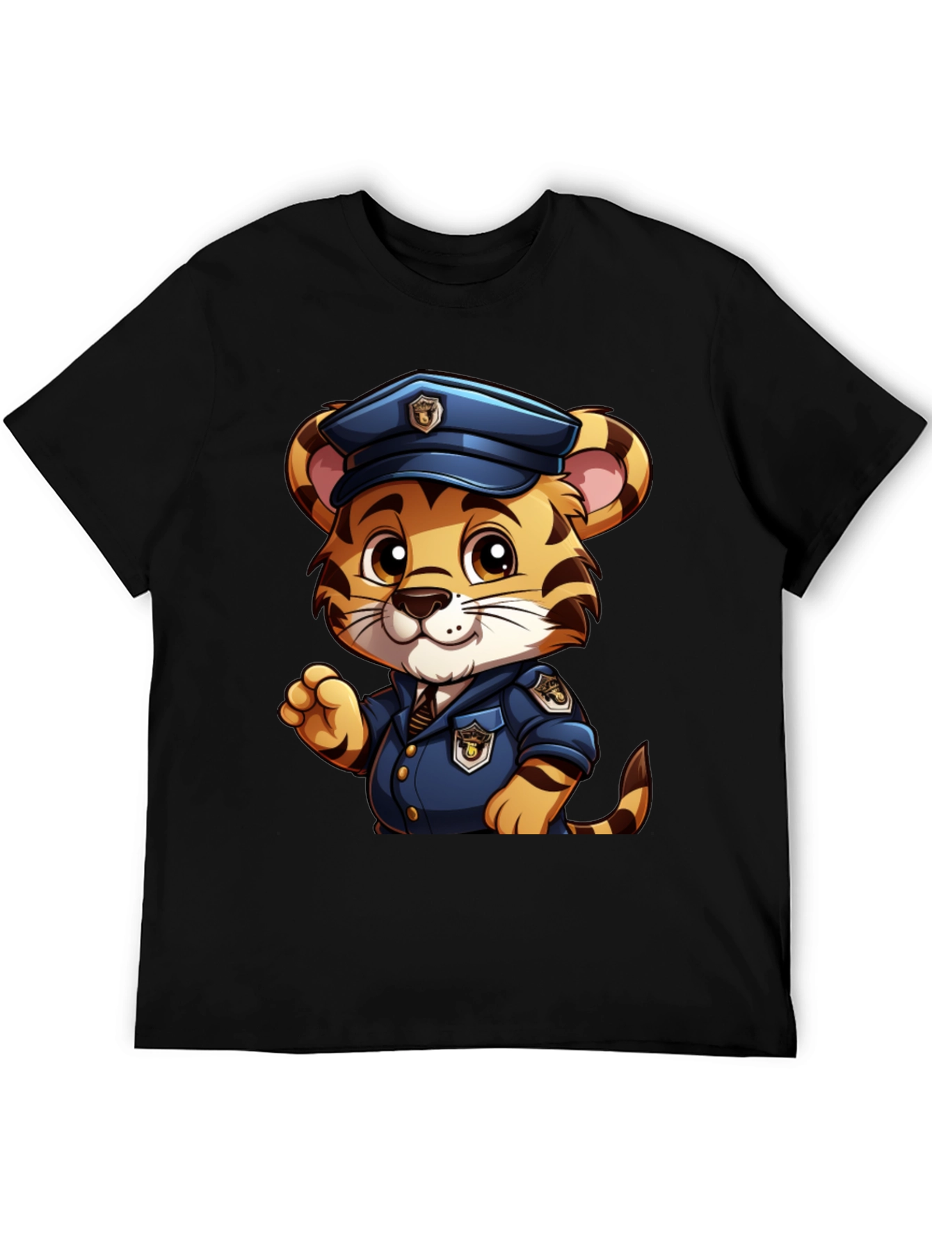Tiger Police T-Shirt - Cartoon Design