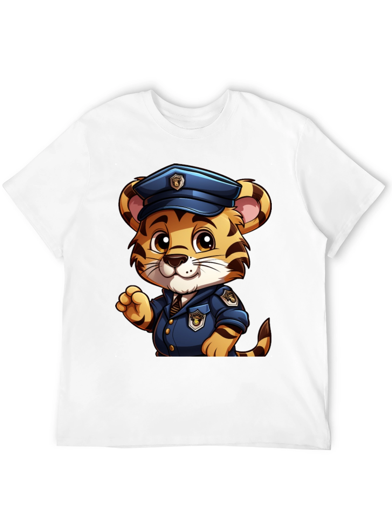 Tiger Police T-Shirt - Cartoon Design