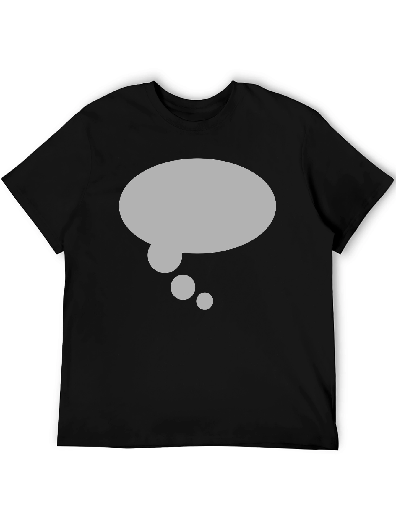 Black T-Shirt with Gray Thought Bubble Design