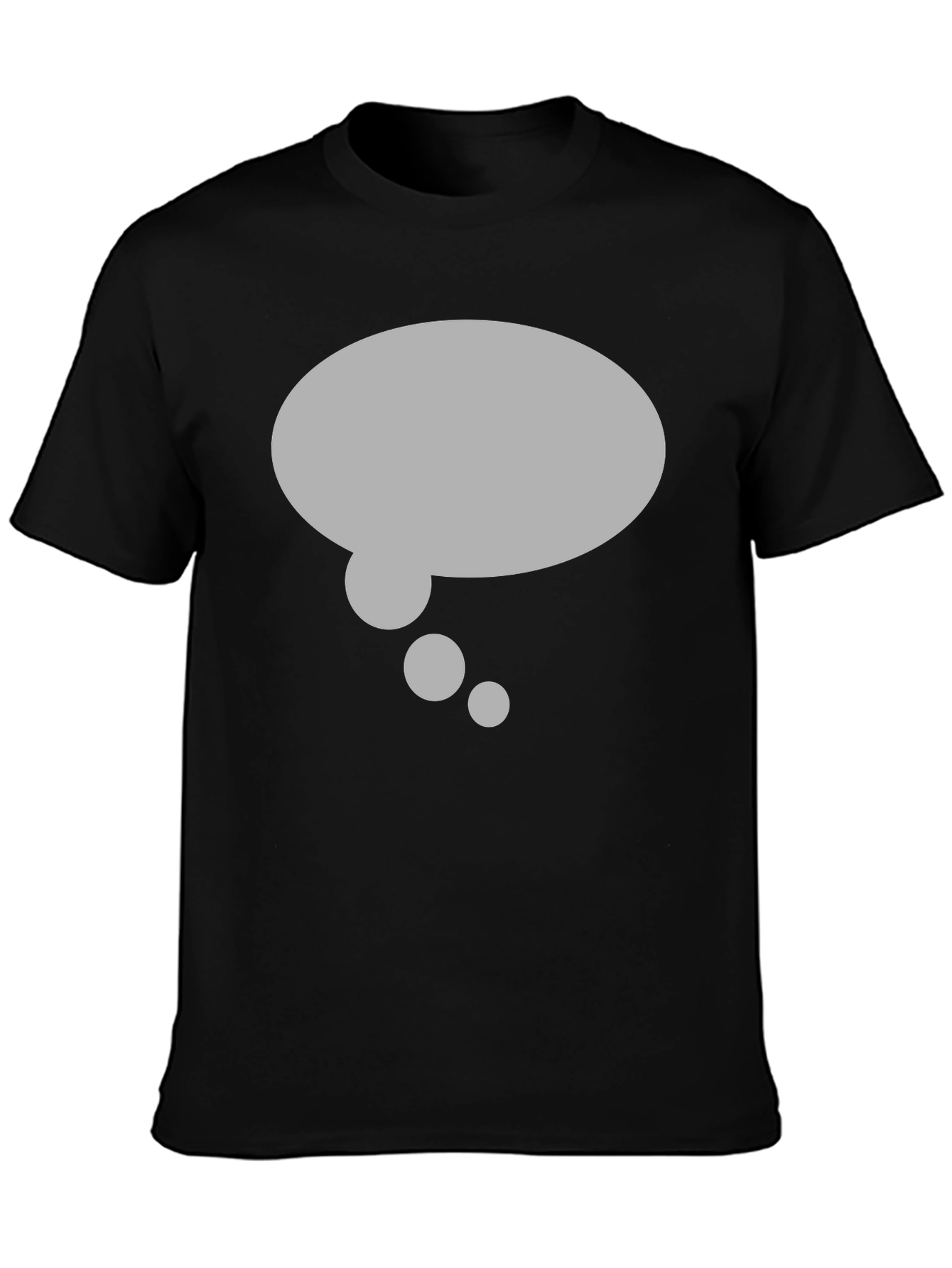 Black T-Shirt with Gray Thought Bubble Design