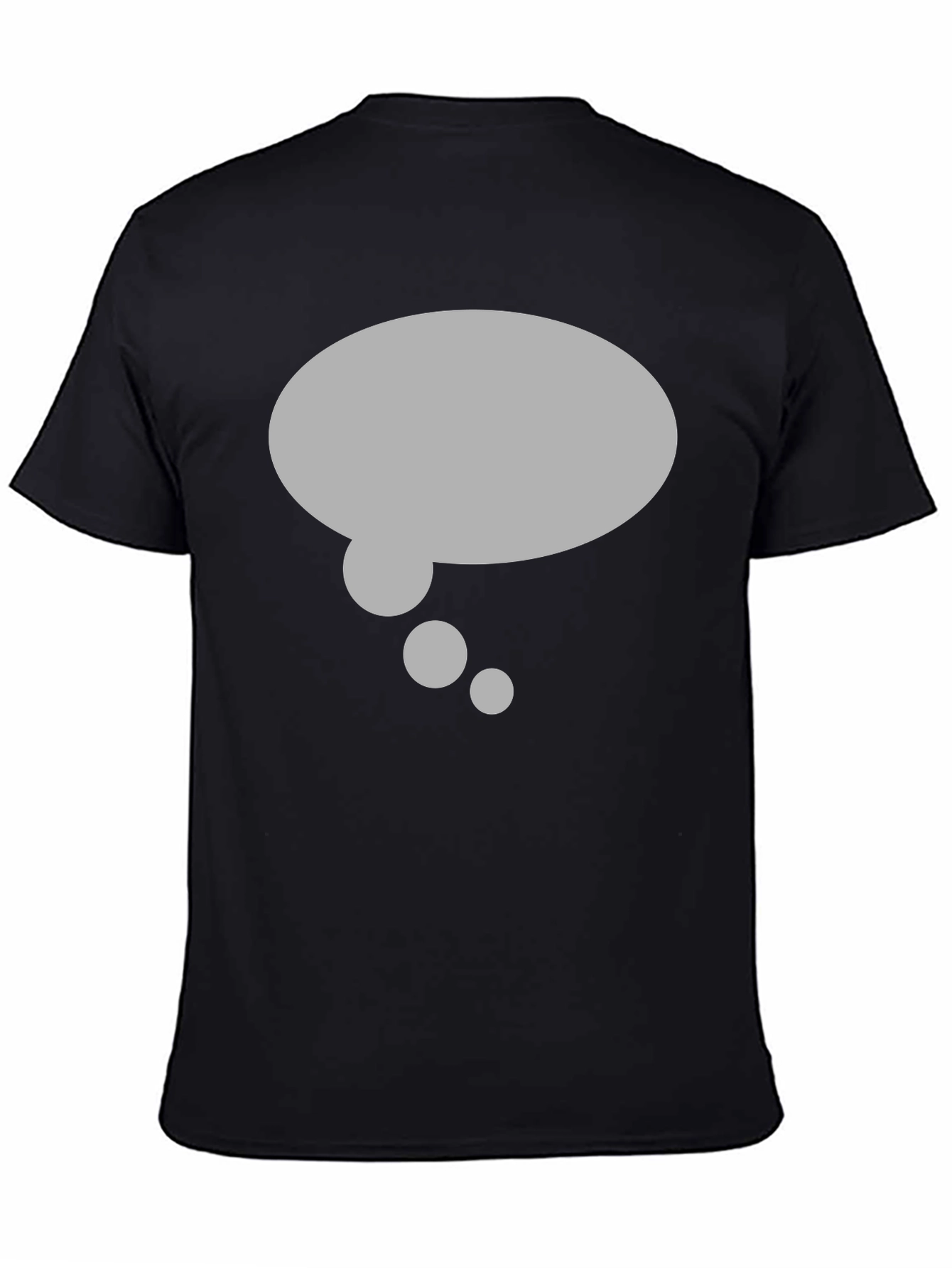 Black T-Shirt with Gray Thought Bubble Design