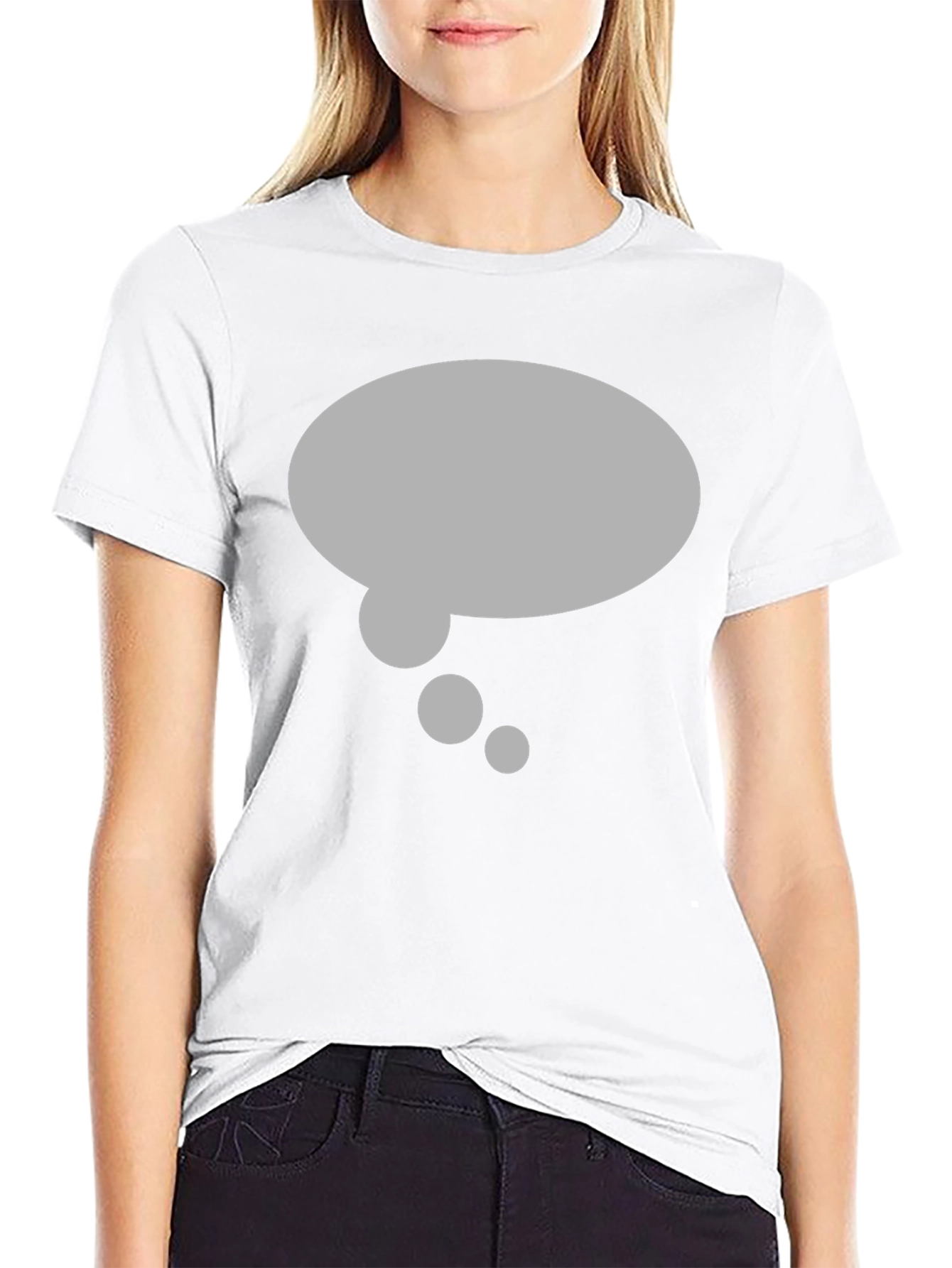 Black T-Shirt with Gray Thought Bubble Design