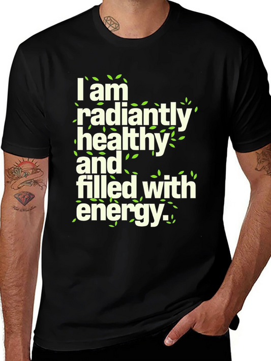 Radiantly Healthy Graphic Tee - Soft Cotton Blend Shirt
