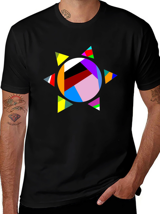 Abstract Graphic Tee - Colorful Geometric Design