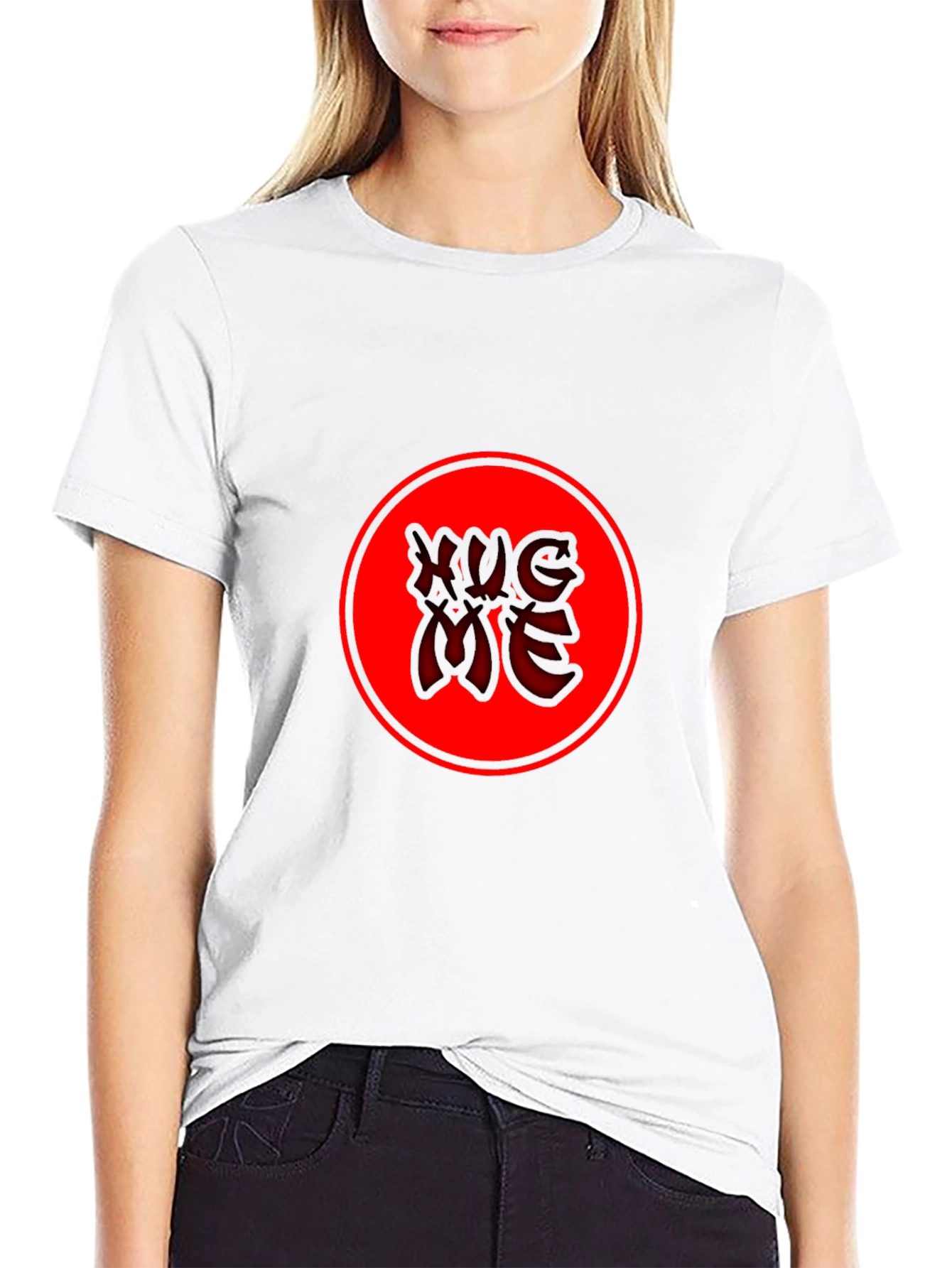 Red Circle Graphic Tee - Black