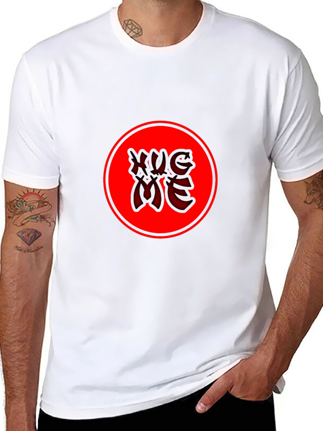 Red Circle Graphic Tee - Black