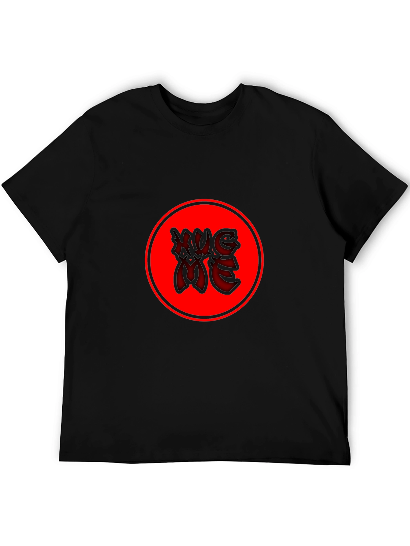 Red Circle Graphic Tee - Black