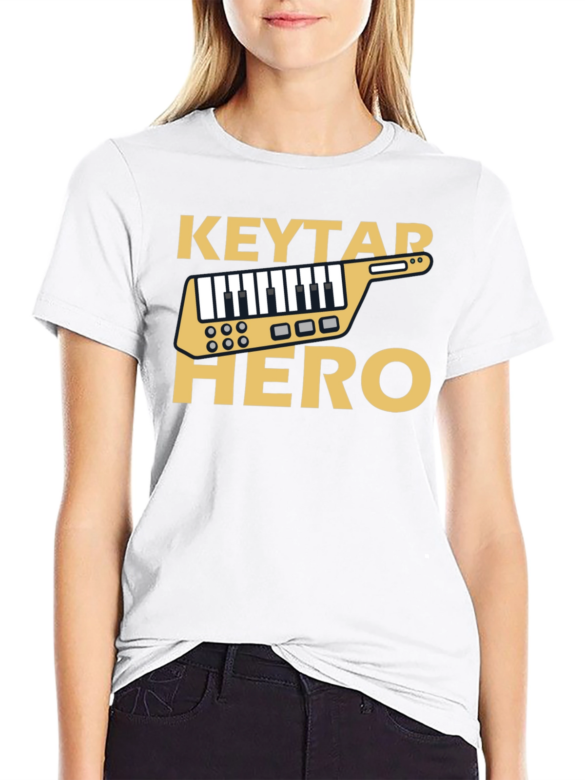 Keytar Hero Black T-Shirt - Music Inspired Design