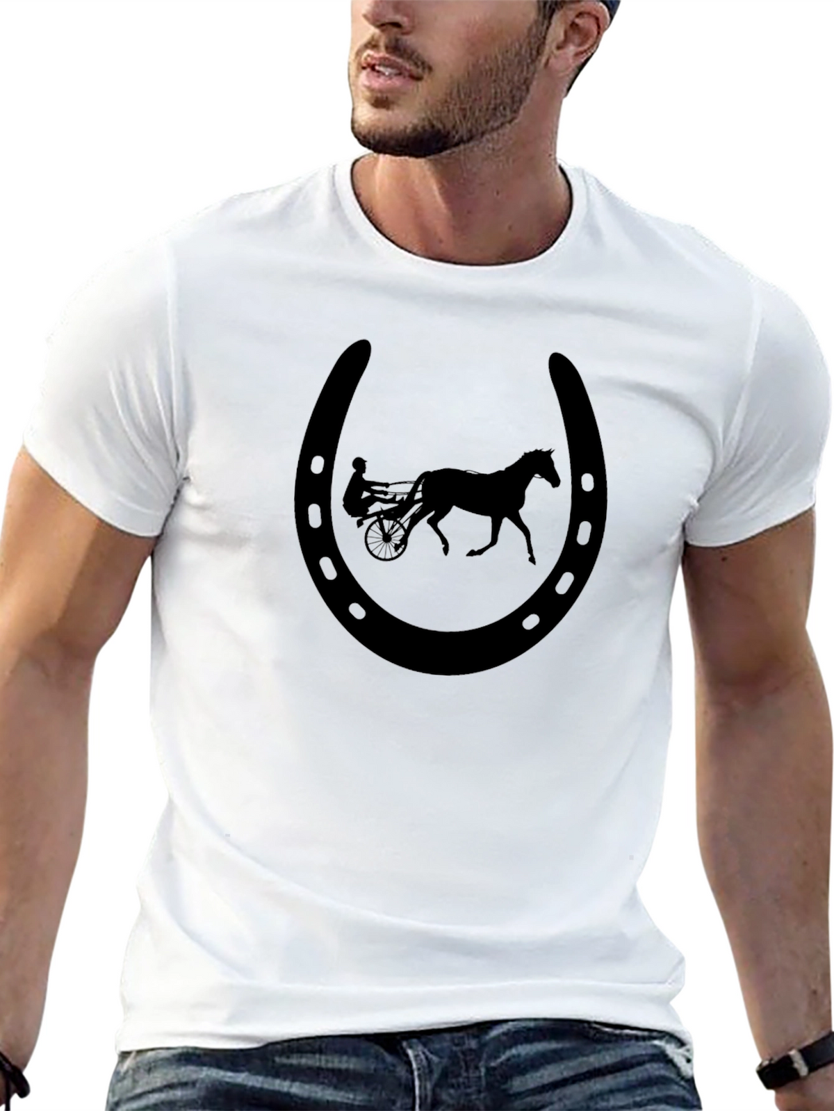 Horse and Carriage Horseshoe Graphic Tee