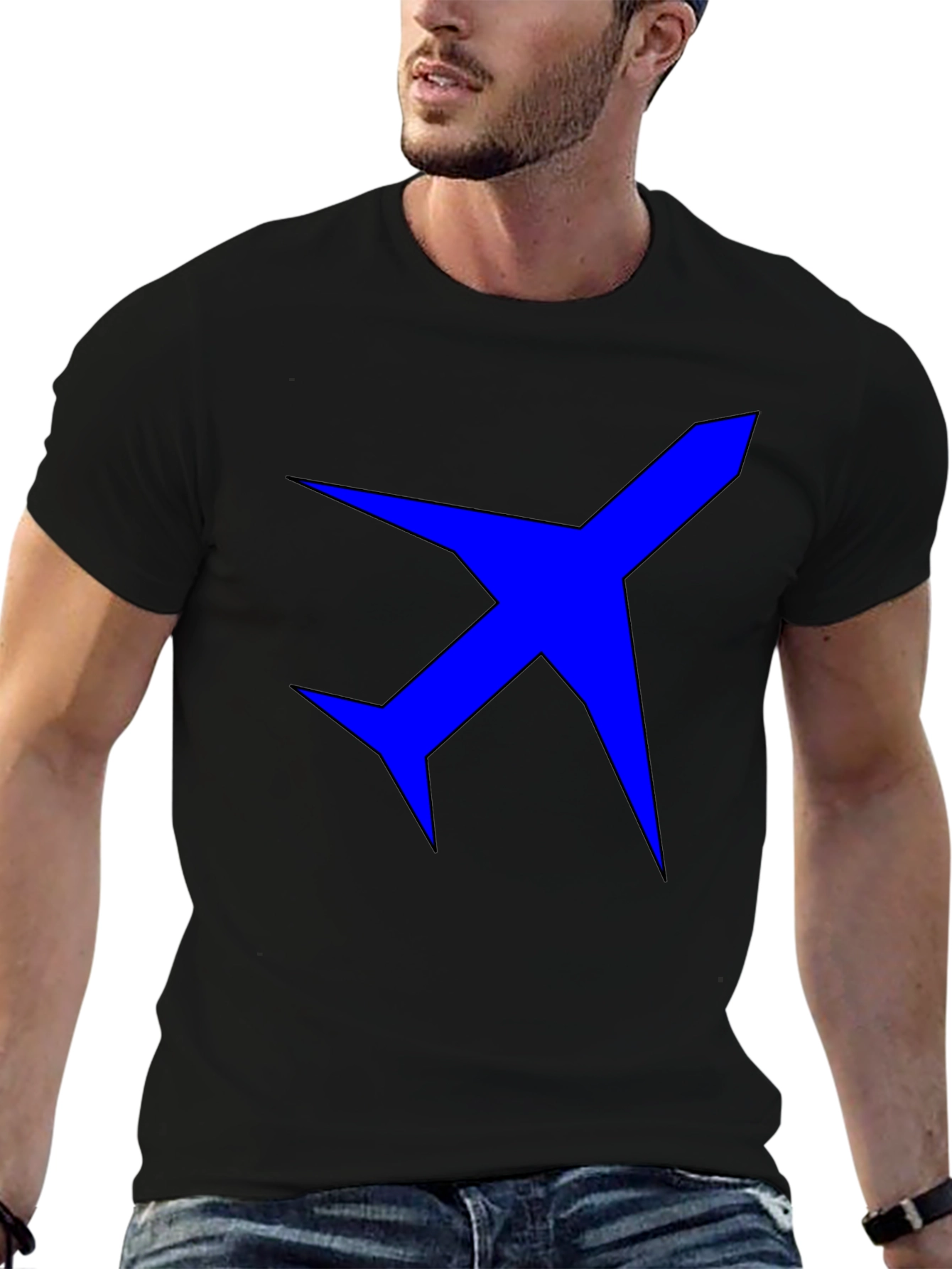 Airplane Graphic Black T-Shirt