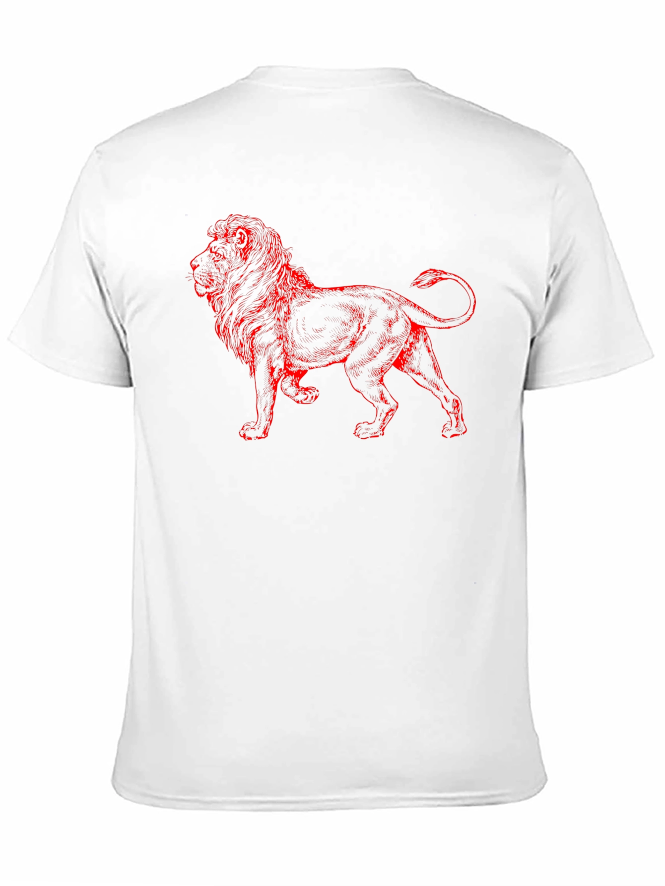 Lion Graphic T-Shirt - Red Print on Black
