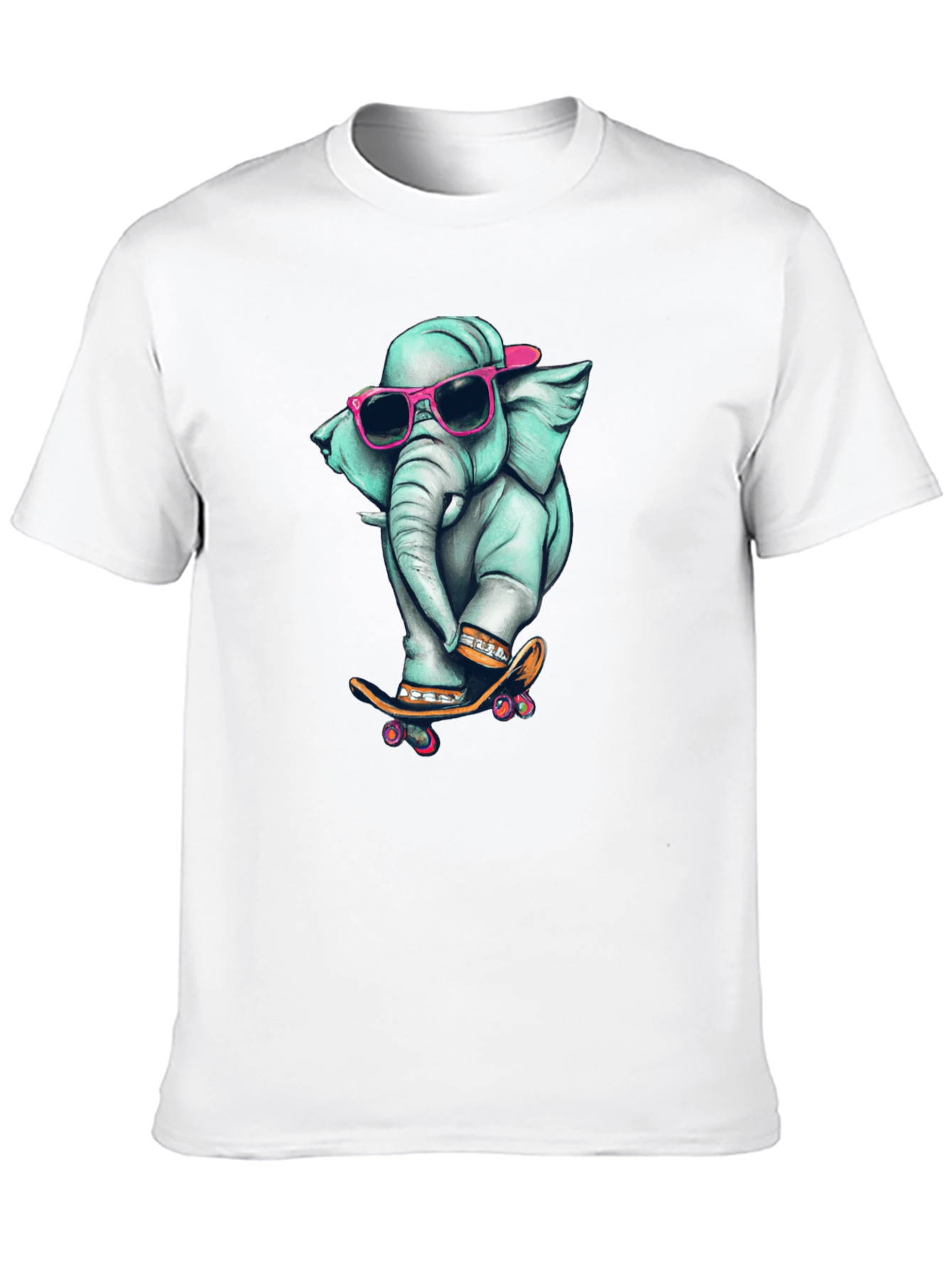 Cool Elephant Skateboard Graphic Tee