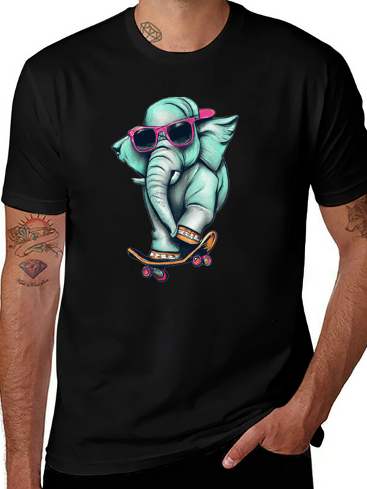 Cool Elephant Skateboard Graphic Tee