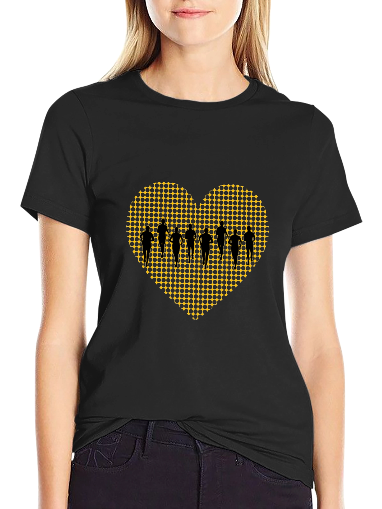 Runners Heart Black T-Shirt