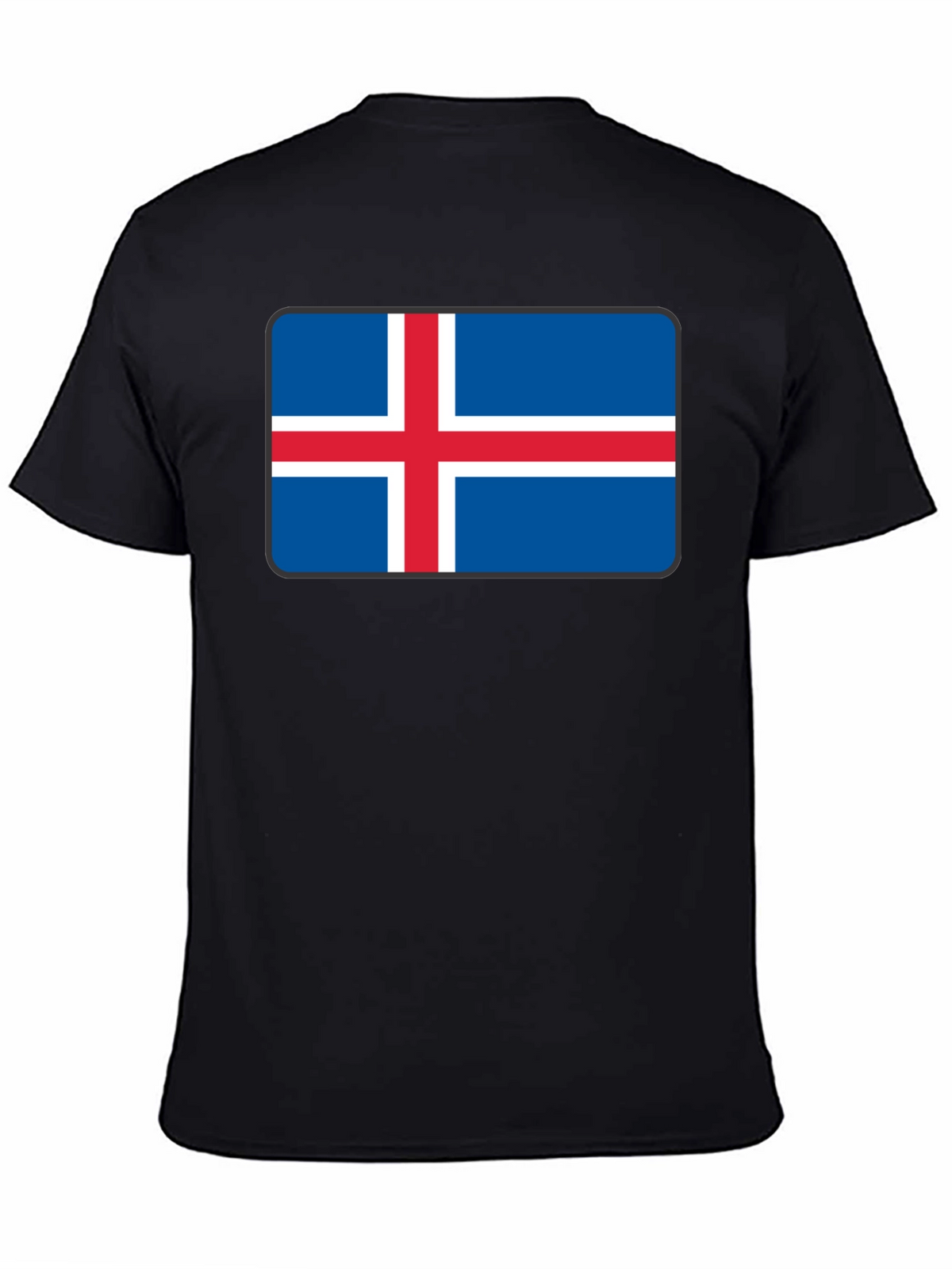 Iceland Flag T-Shirt - Black Crew Neck Tee