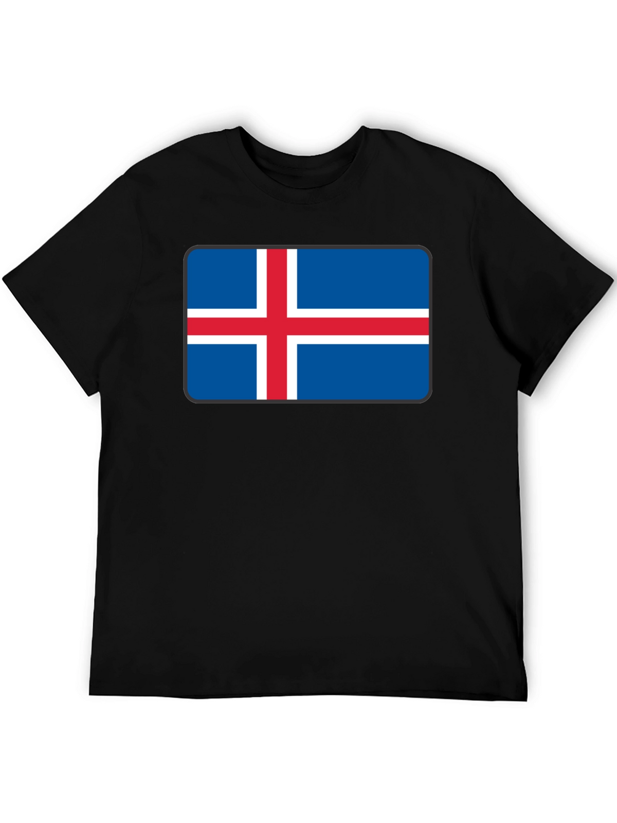 Iceland Flag T-Shirt - Black Crew Neck Tee