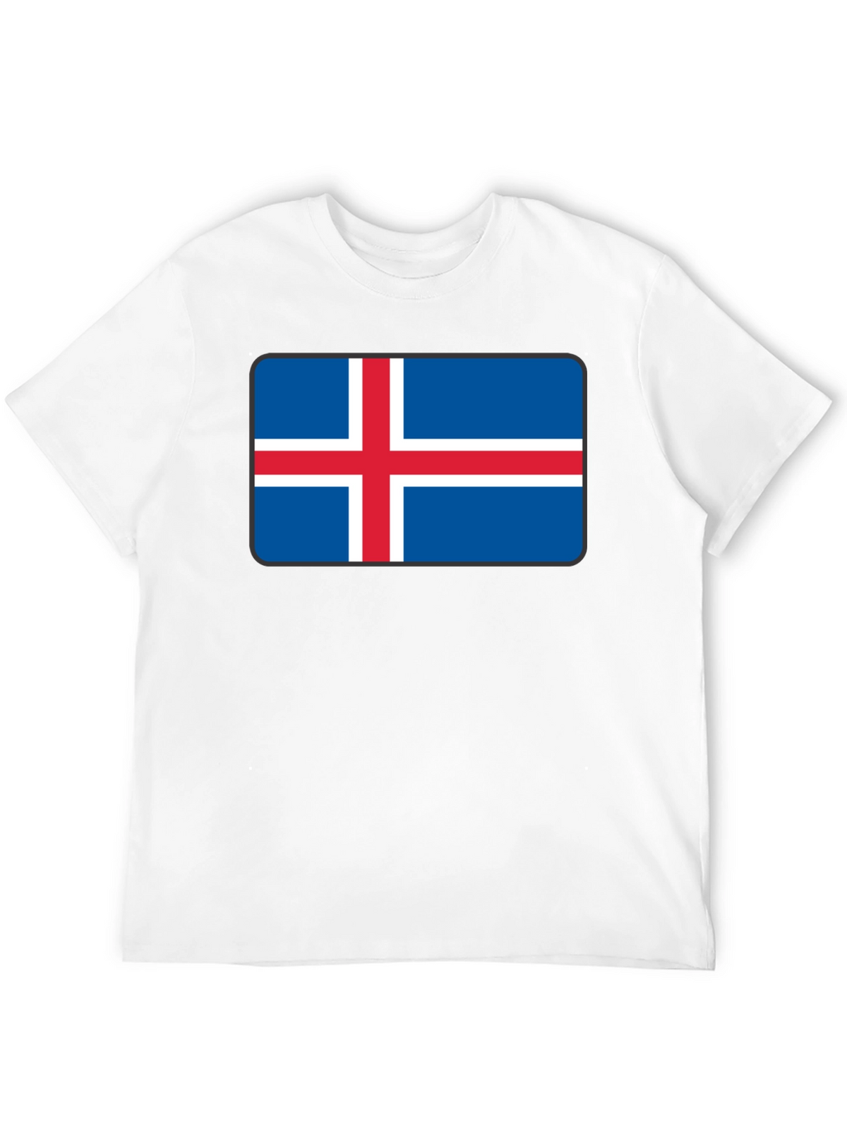Iceland Flag T-Shirt - Black Crew Neck Tee