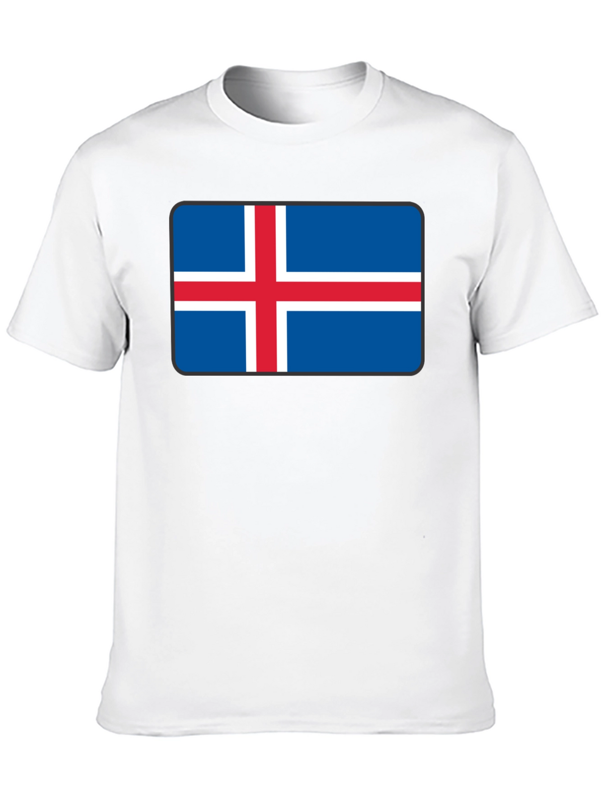 Iceland Flag T-Shirt - Black Crew Neck Tee