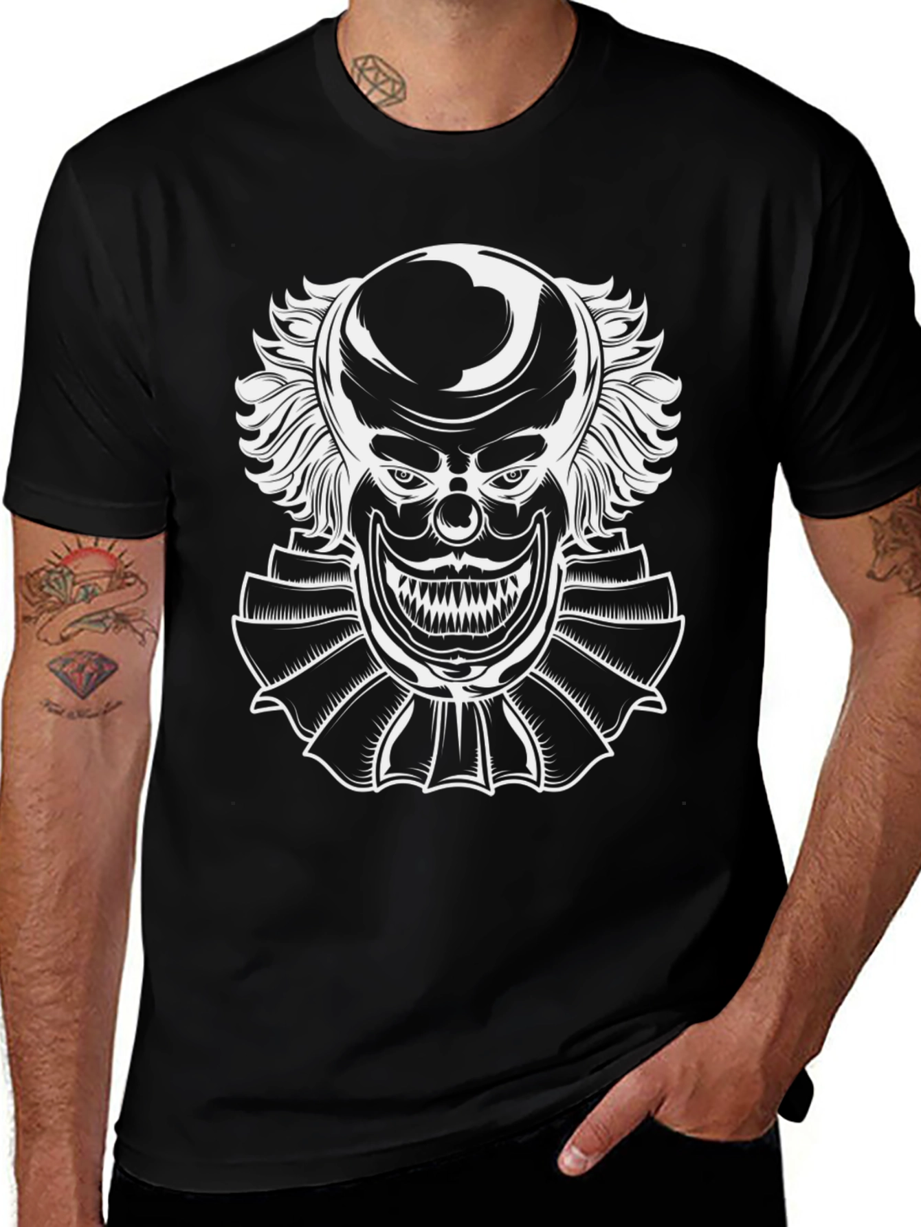 Creepy Clown Graphic Tee - Horror Style