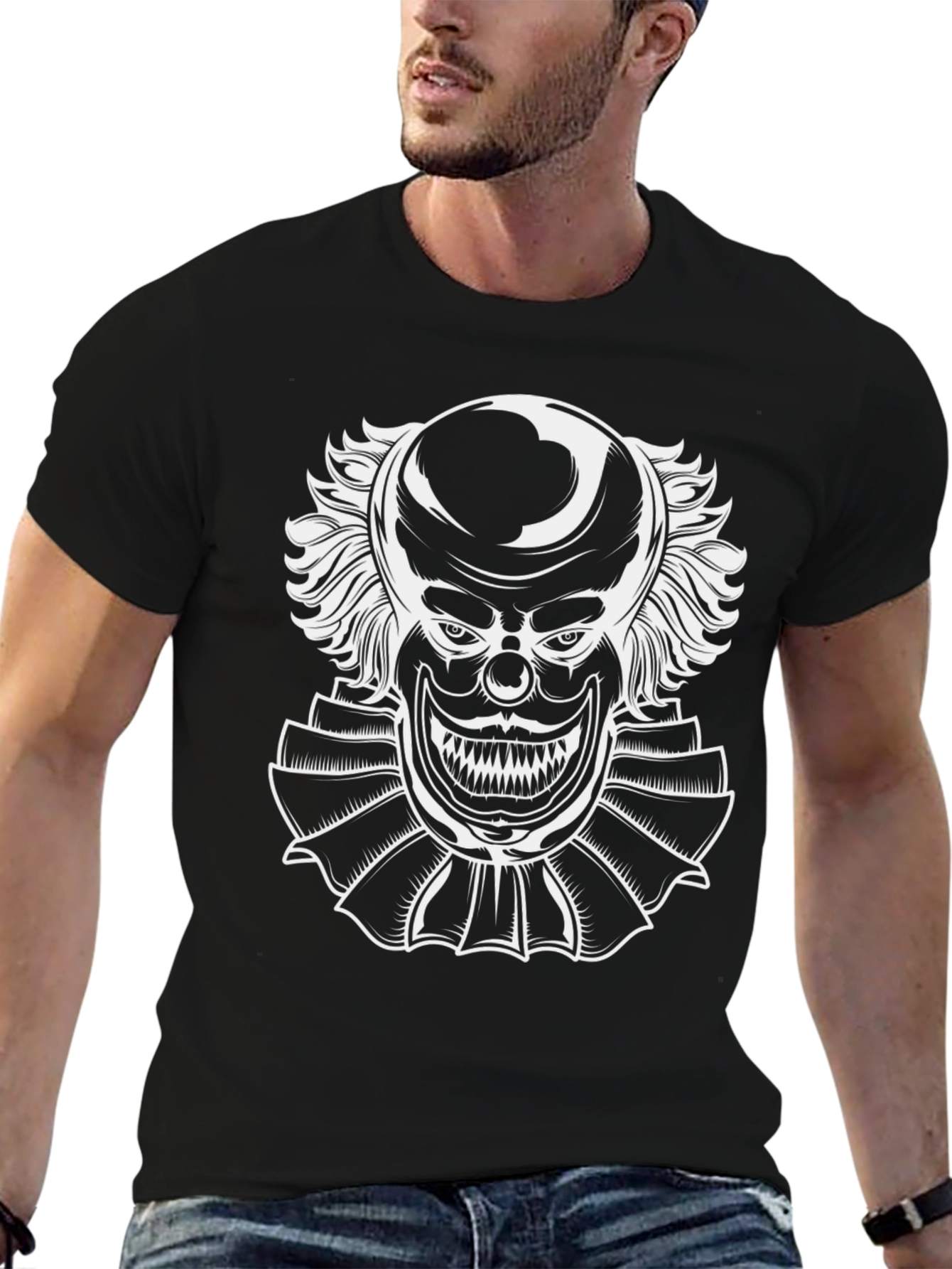 Creepy Clown Graphic Tee - Horror Style