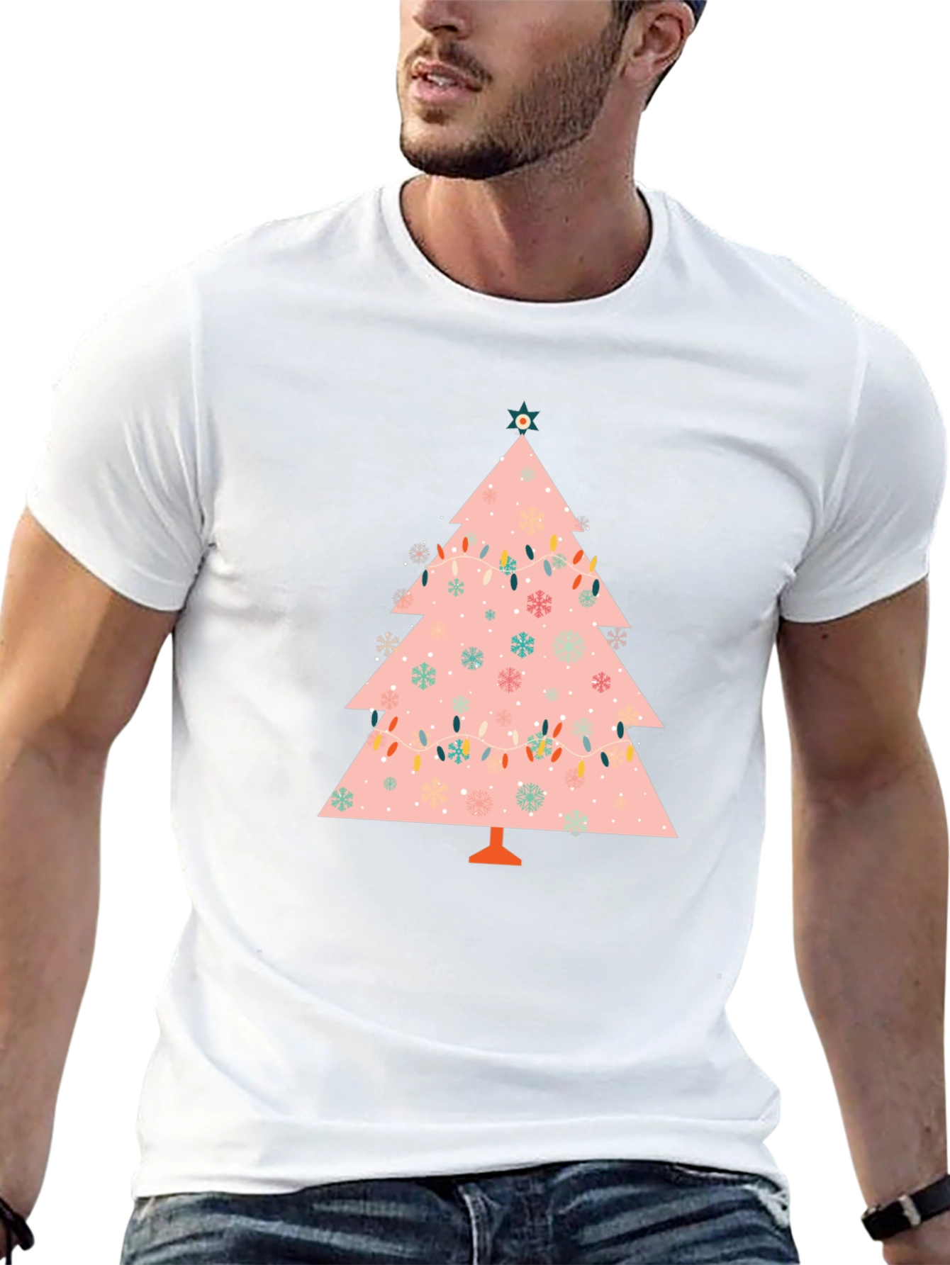 Festive Christmas Tree Graphic Tee - Holiday Style