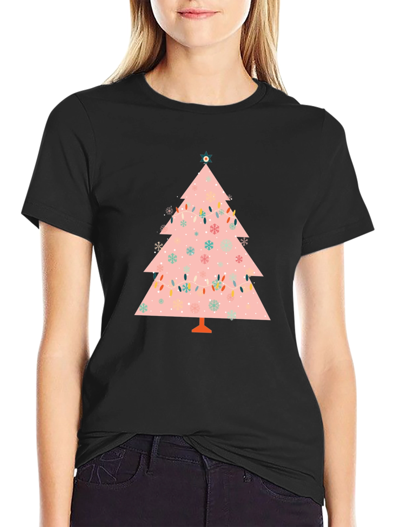 Festive Christmas Tree Graphic Tee - Holiday Style