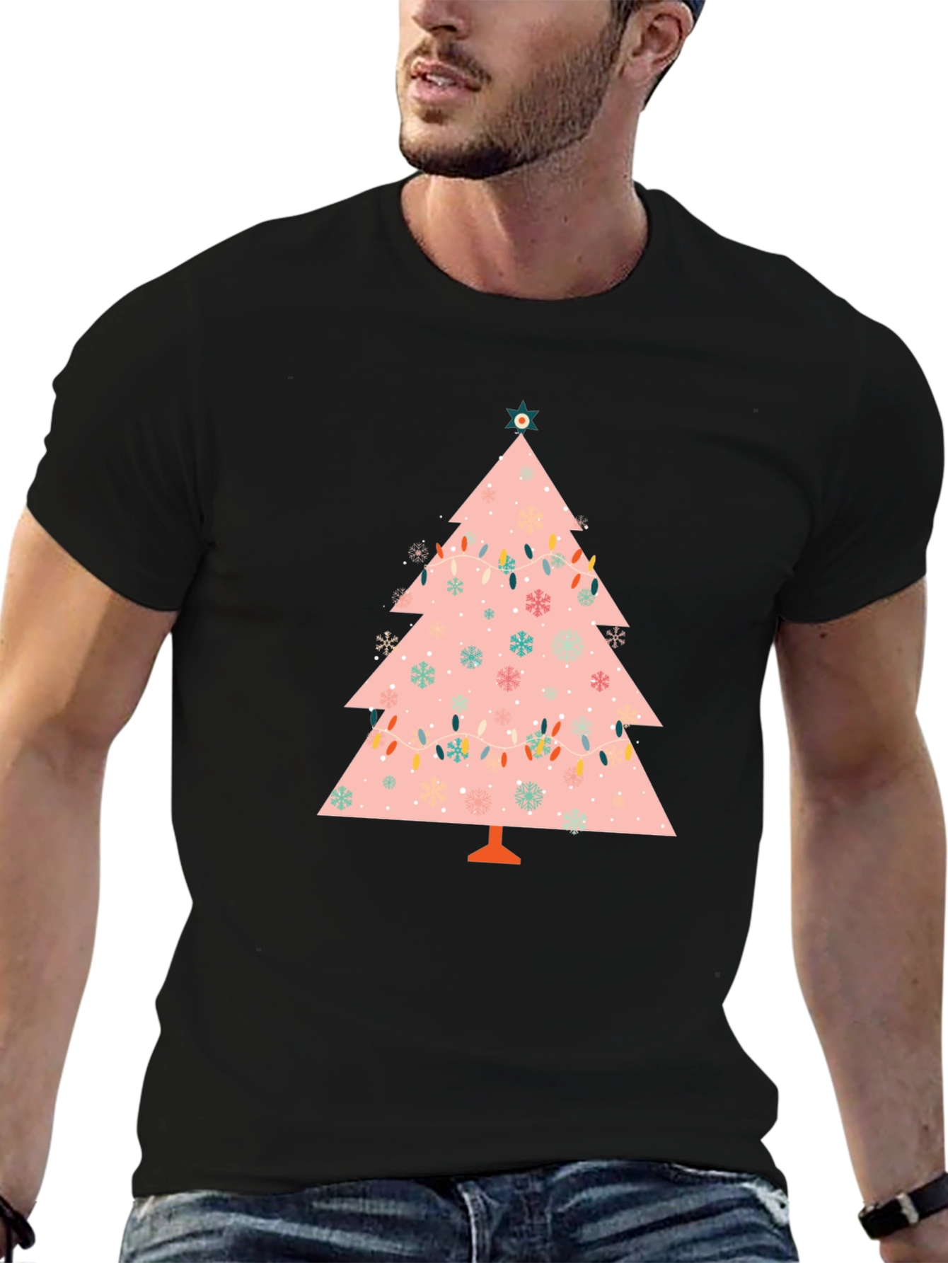 Festive Christmas Tree Graphic Tee - Holiday Style