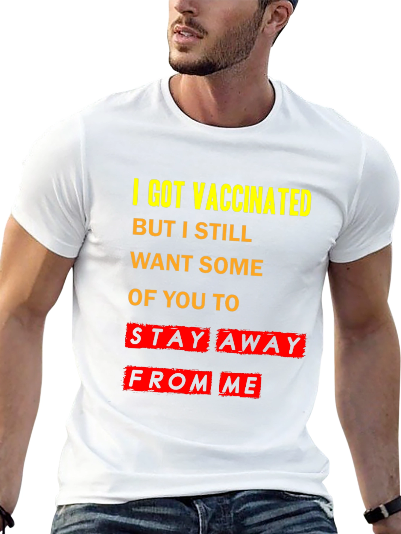 Vaccinated Stay Away T-Shirt - Black