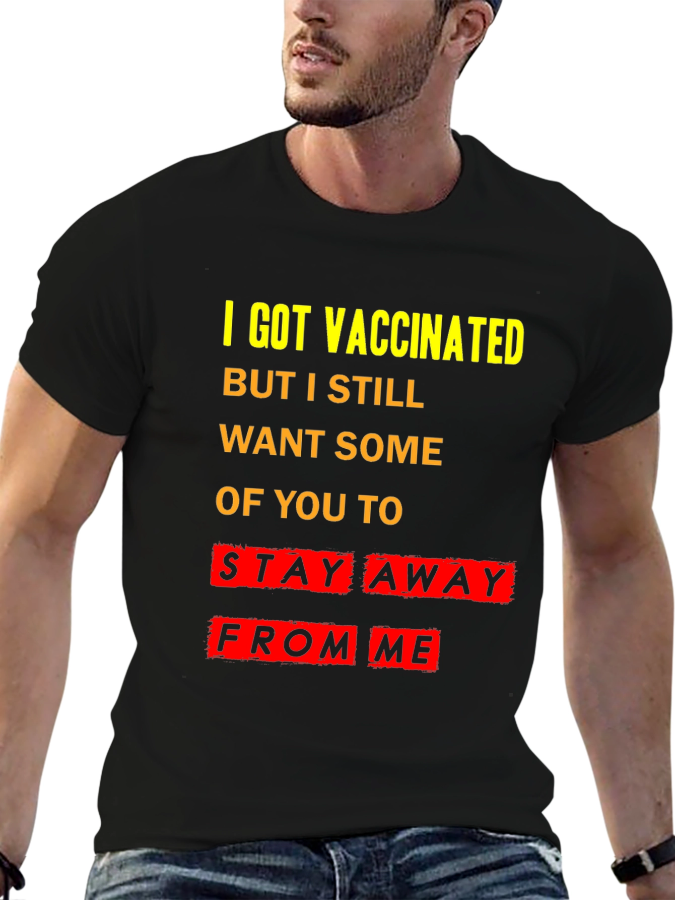 Vaccinated Stay Away T-Shirt - Black