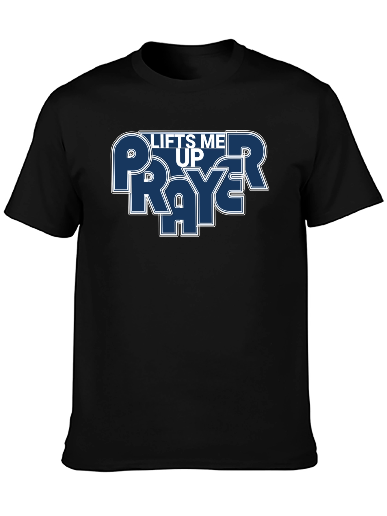 Prayer Lifts Me Up Graphic T-Shirt - Black