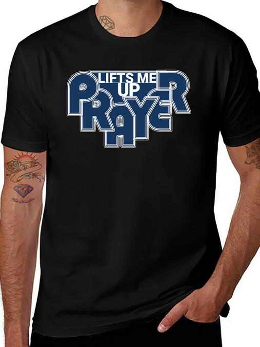 Prayer Lifts Me Up Graphic T-Shirt - Black