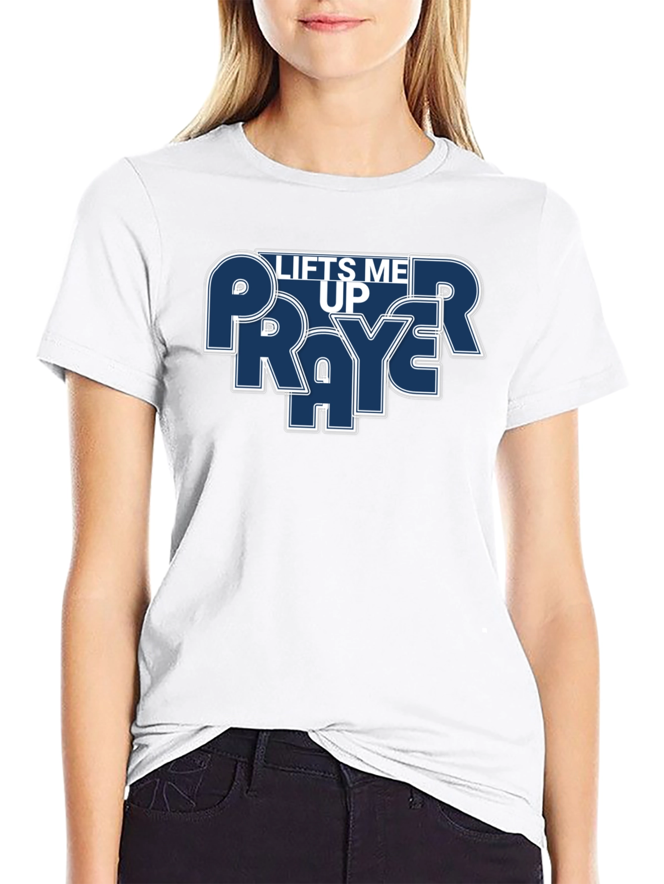 Prayer Lifts Me Up Graphic T-Shirt - Black