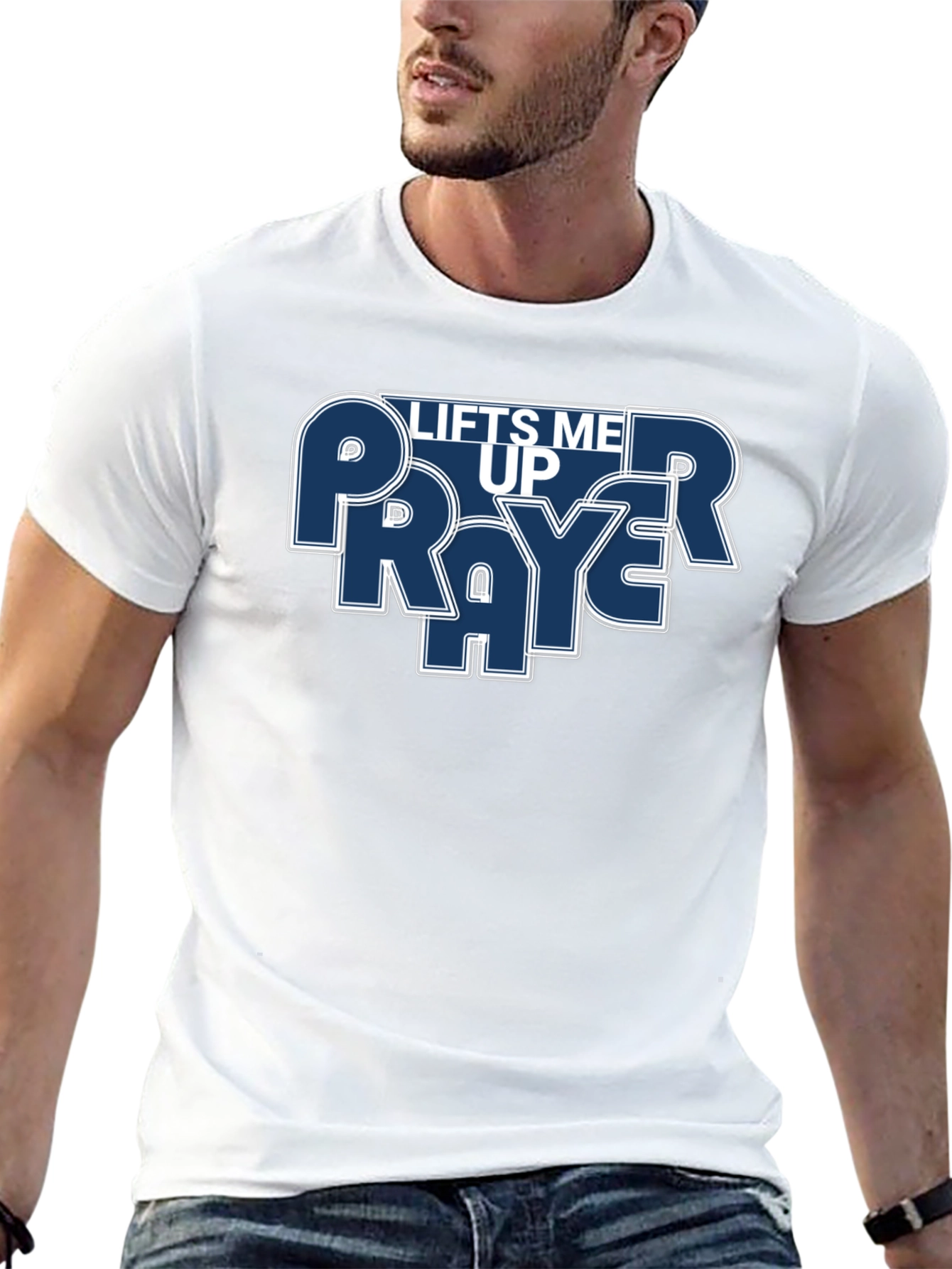 Prayer Lifts Me Up Graphic T-Shirt - Black