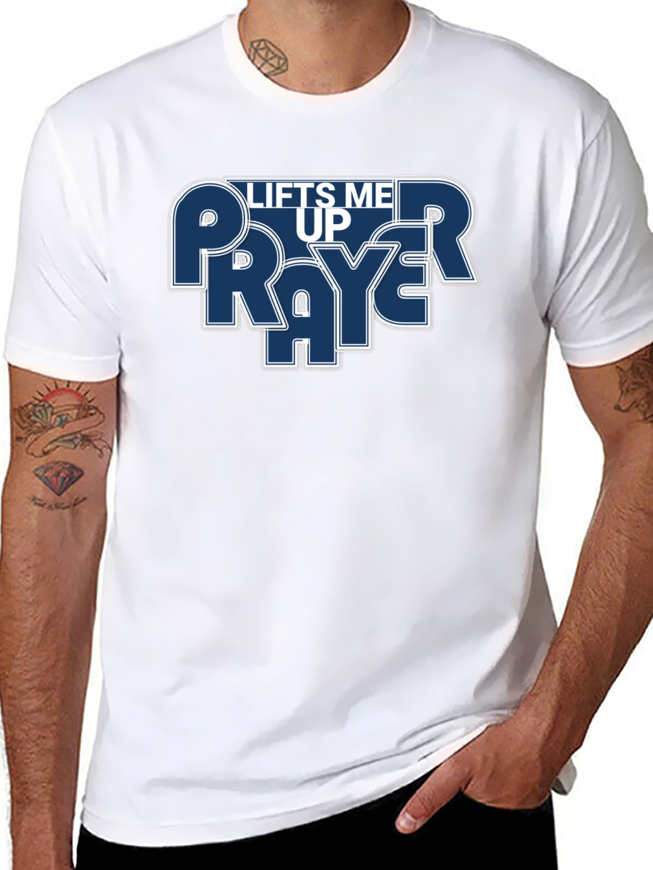 Prayer Lifts Me Up Graphic T-Shirt - Black