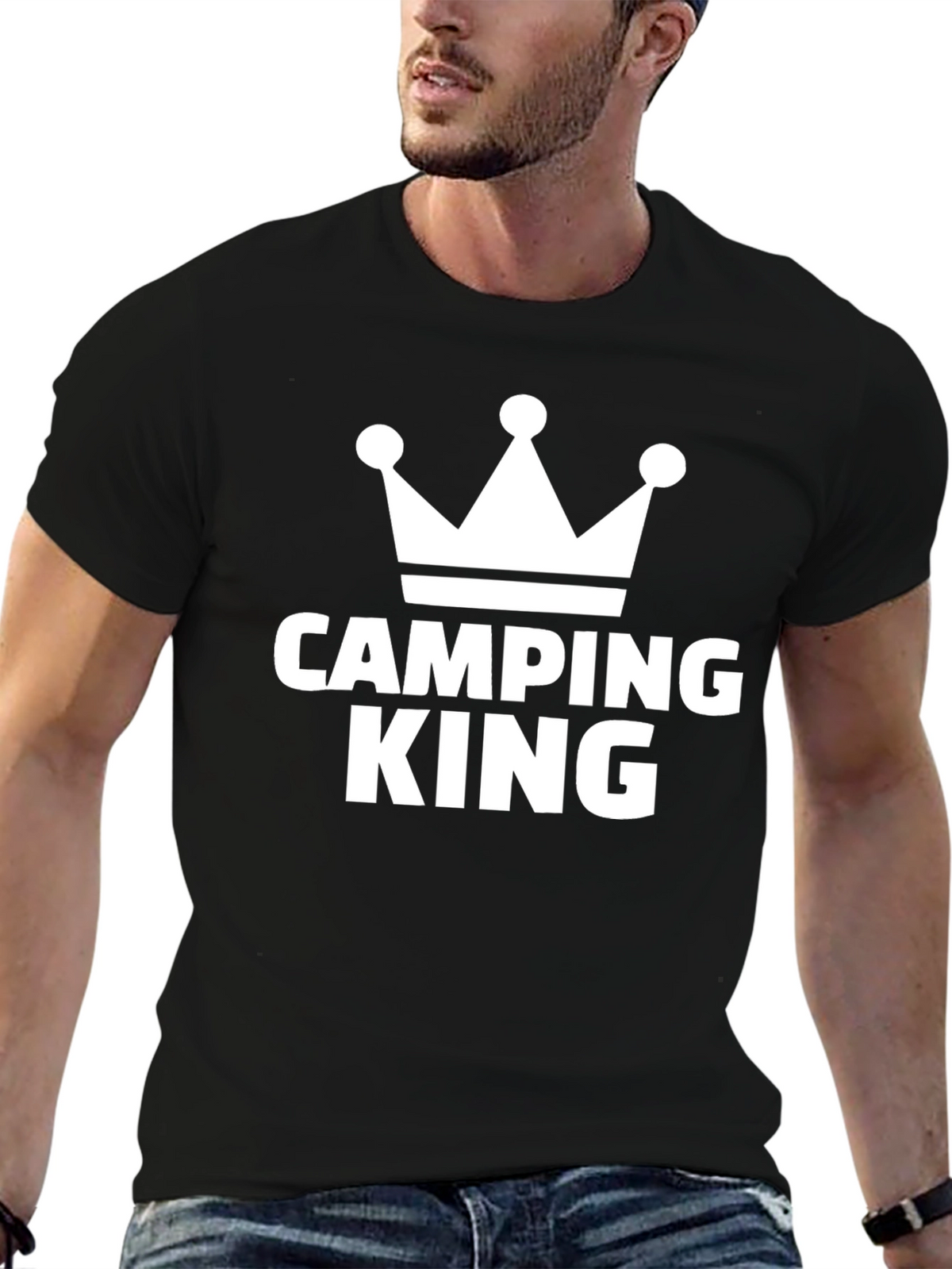 Camping King T-Shirt - Black Crown Tee