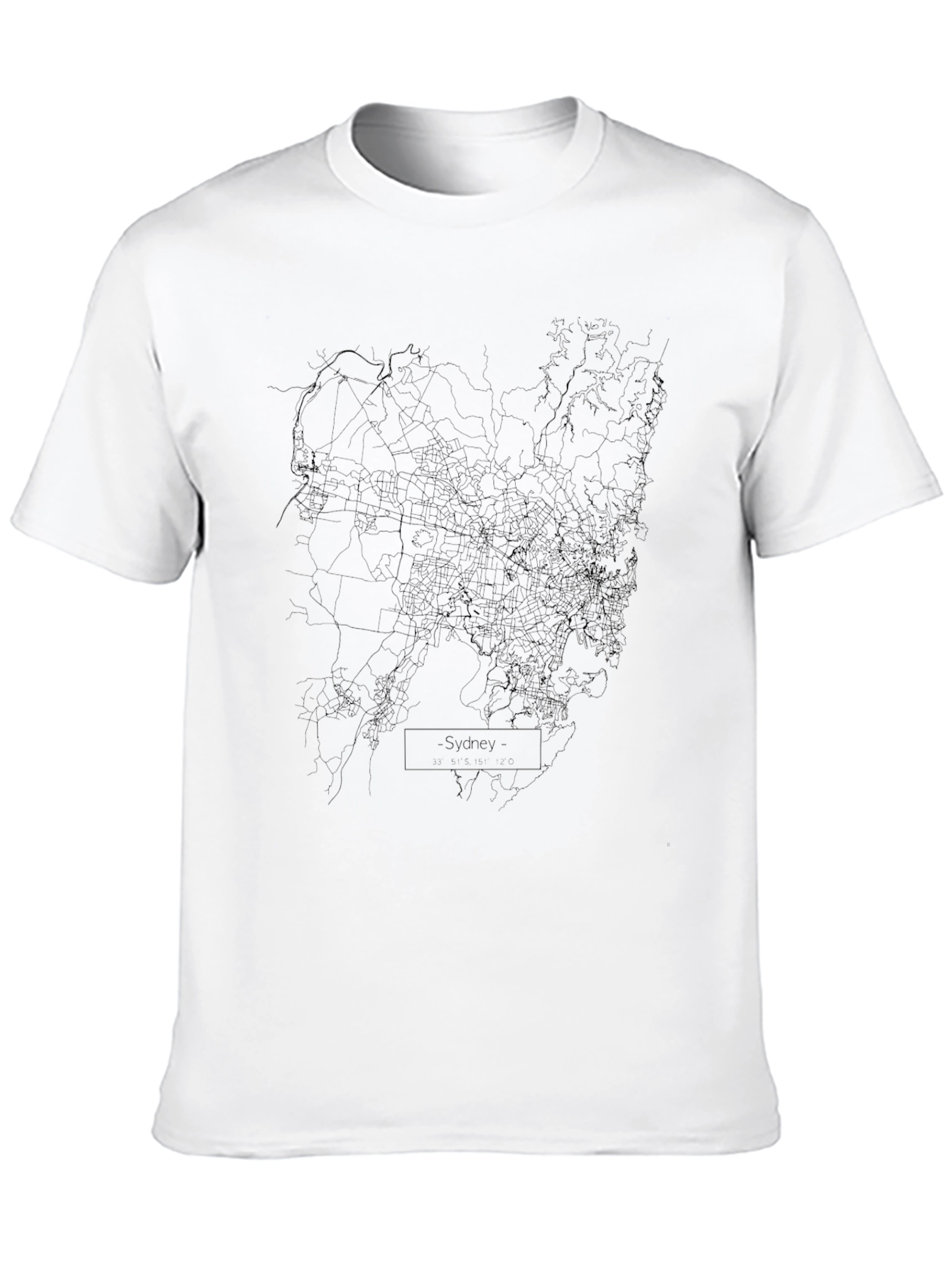 Sydney City Map Graphic Tee - Black