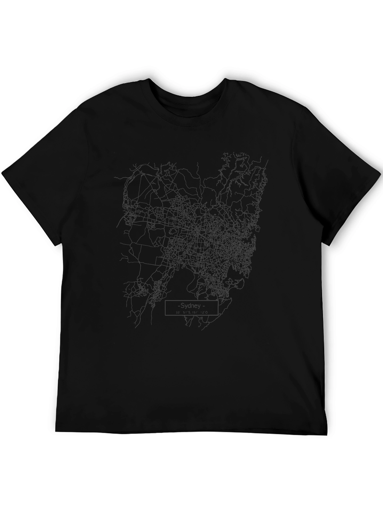 Sydney City Map Graphic Tee - Black