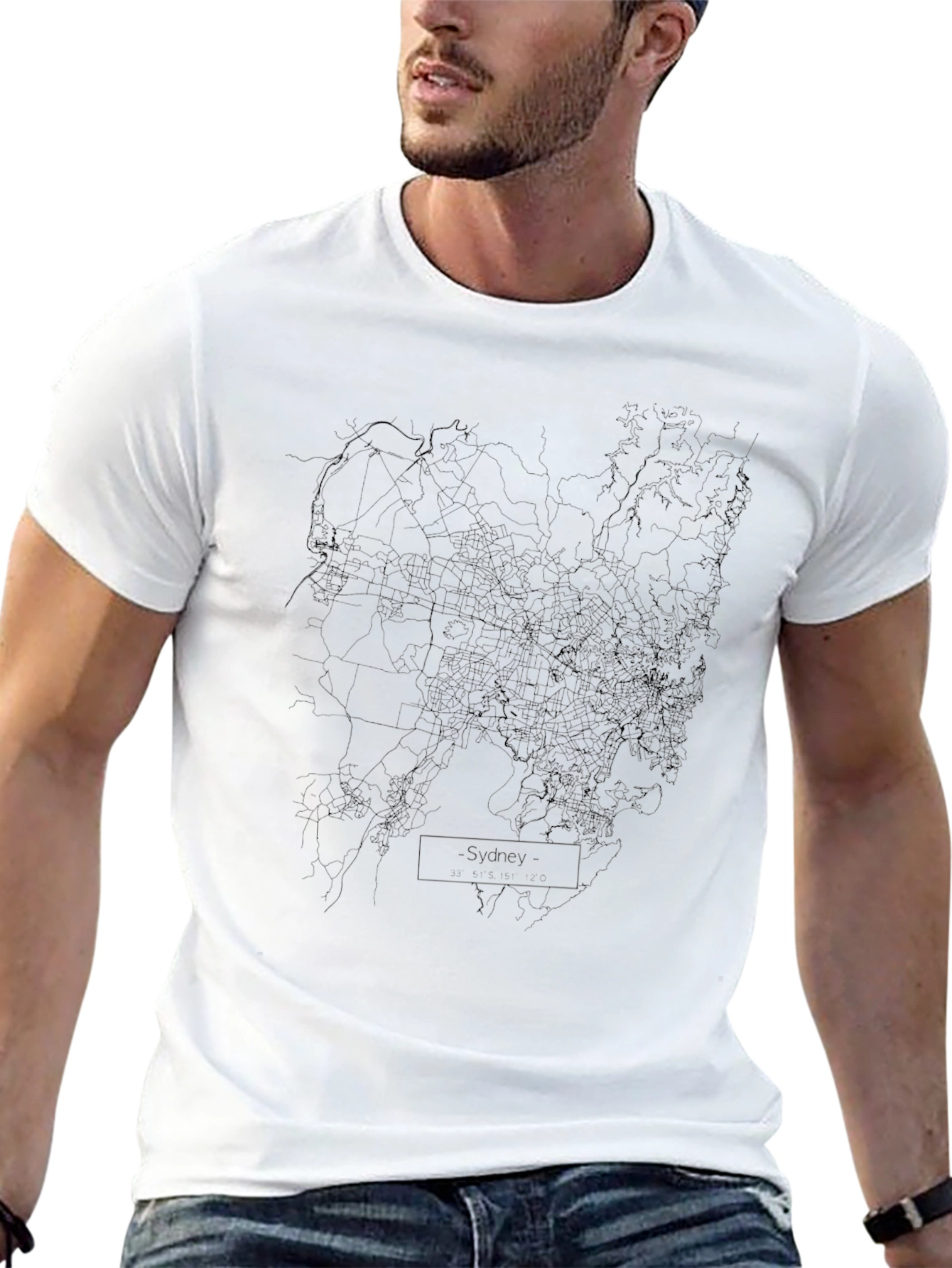 Sydney City Map Graphic Tee - Black