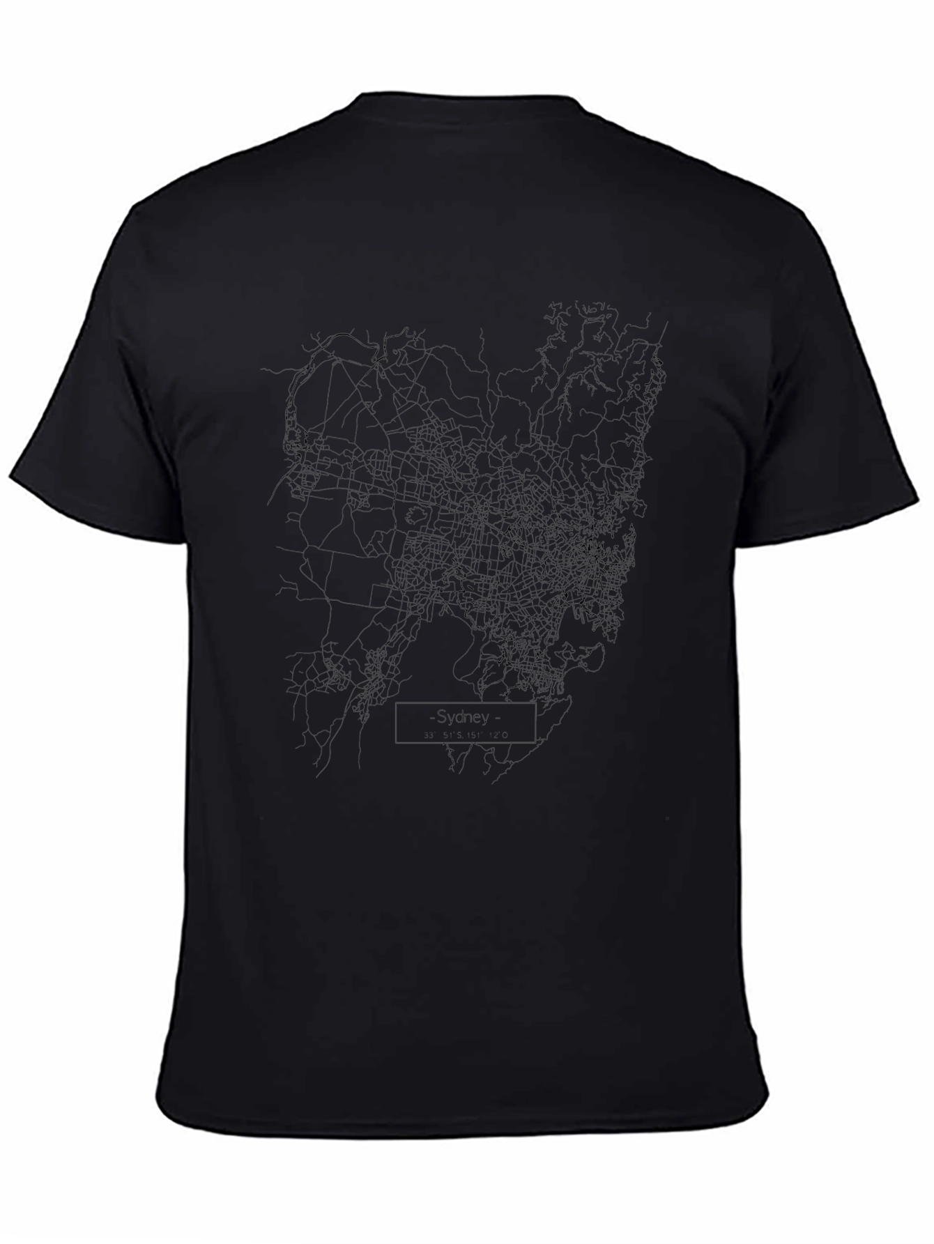 Sydney City Map Graphic Tee - Black