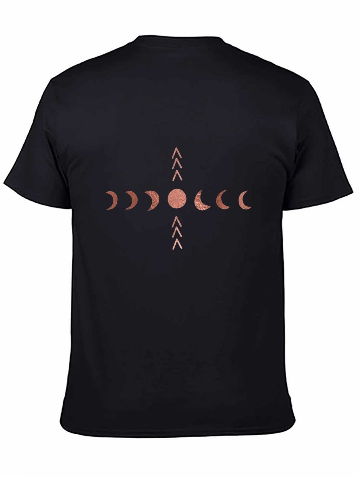 Mens Black Moon Phase Graphic T-Shirt