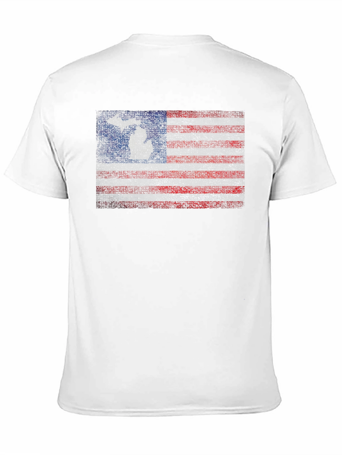 Michigan Flag Graphic Tee - Black Crew Neck